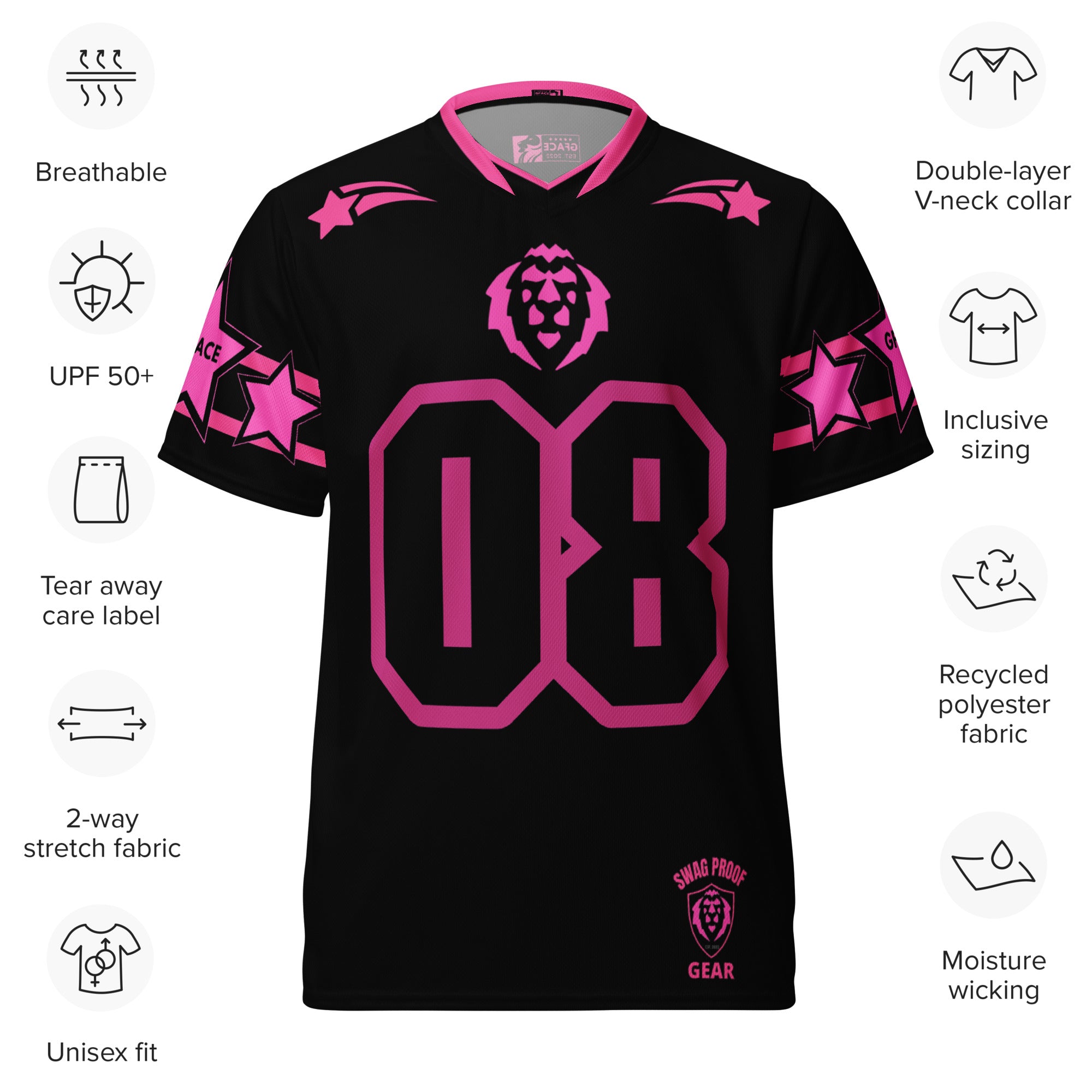 Unisex Pink GFACE Unleash The Swagger sports jersey