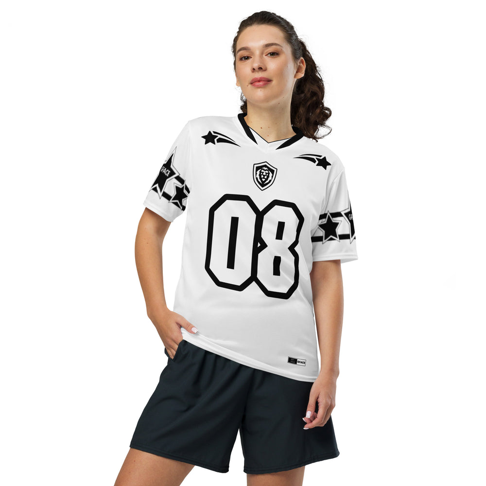 GFACE Infinty 08 White Recycled Unisex Sports Jersey