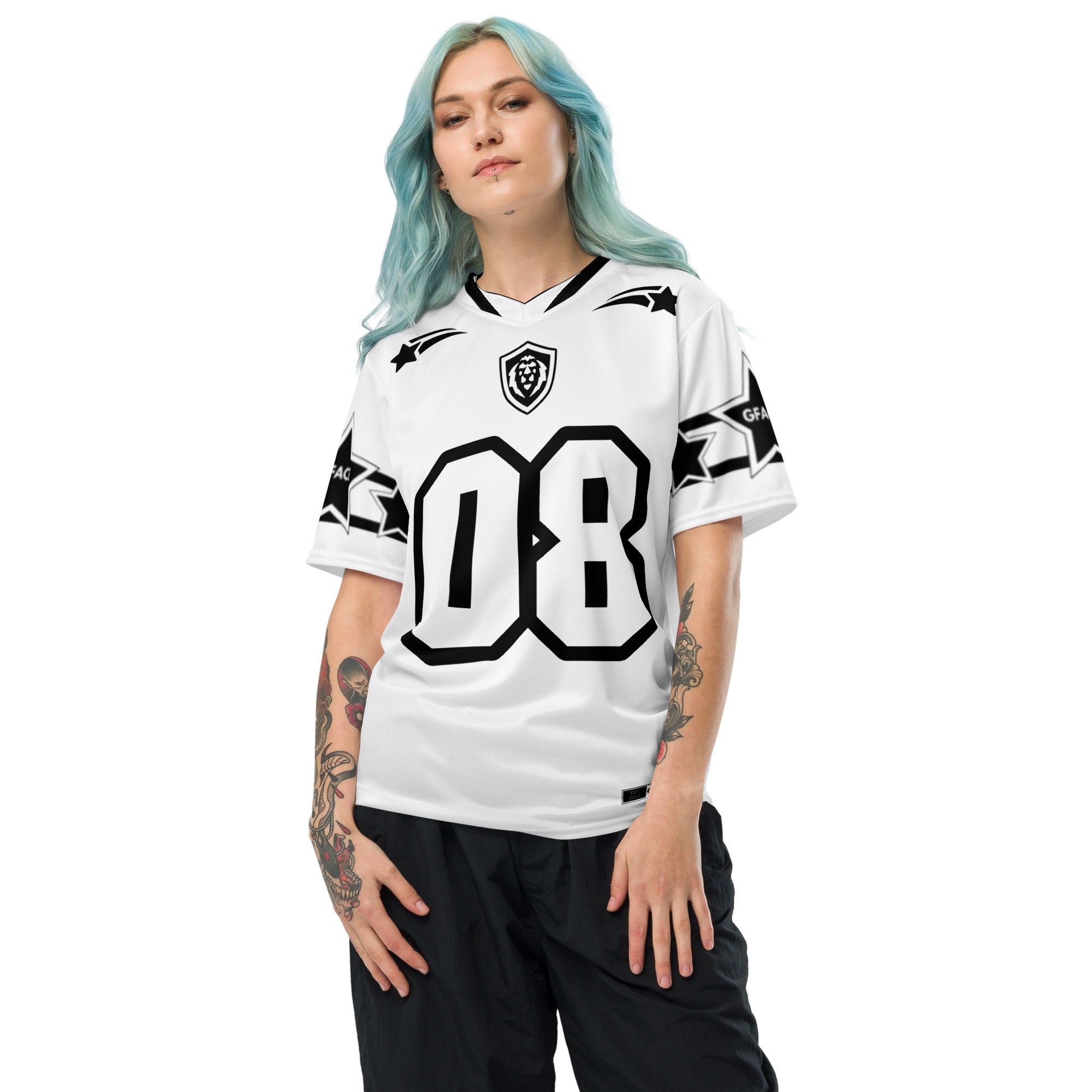 GFACE Infinty 08 White Recycled Unisex Sports Jersey