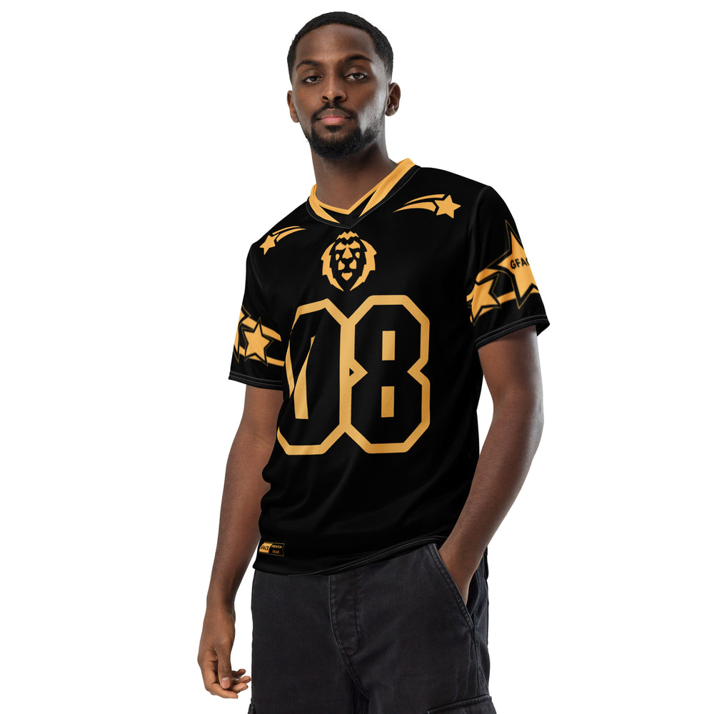 GFACE Infinity 08 Black/Gold Recycled Unisex Sports Jersey