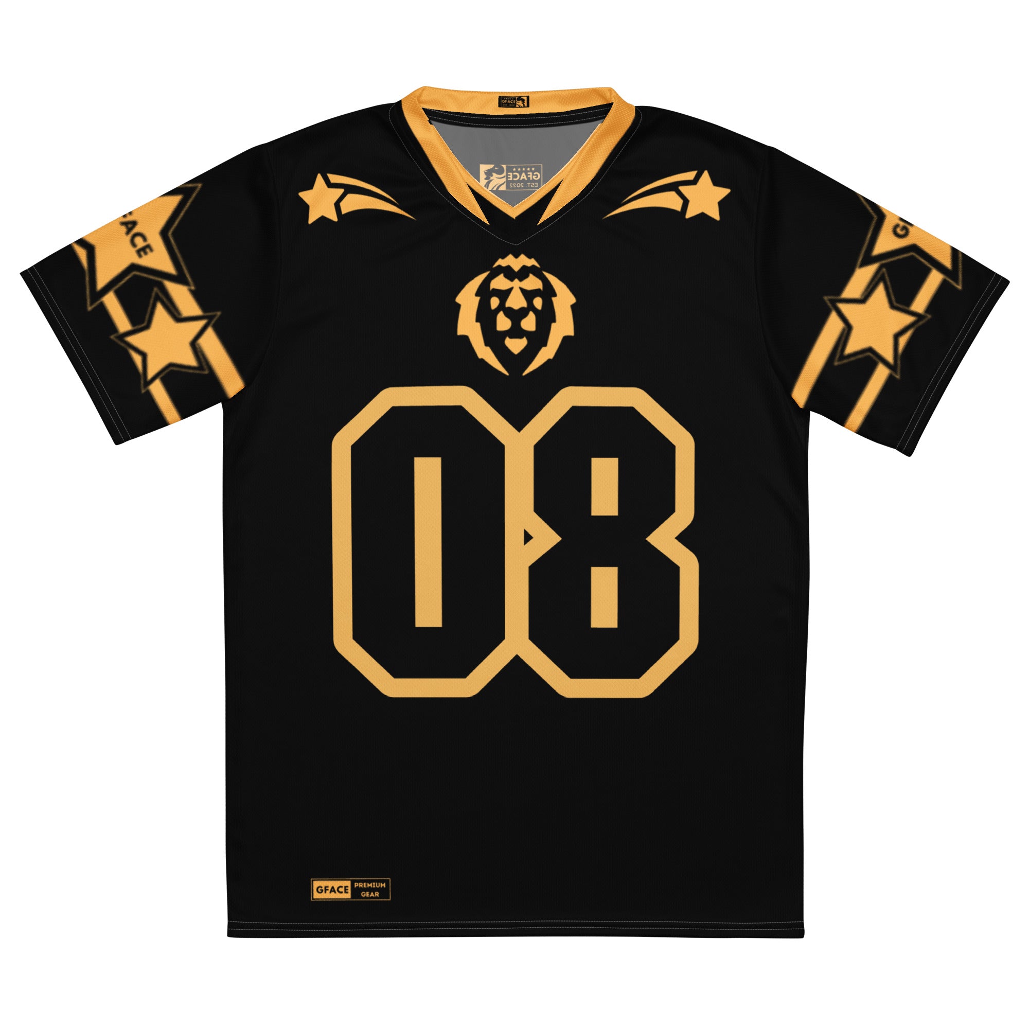 GFACE Infinity 08 Black/Gold Recycled Unisex Sports Jersey