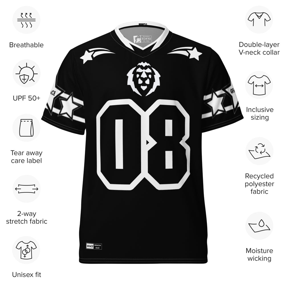 GFACE Infinity 08 Black/White Recycled Unisex Sports Jersey