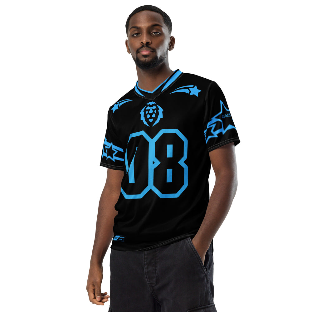 GFACE Infinity 08 Black/Blue Recycled Unisex Sports Jersey