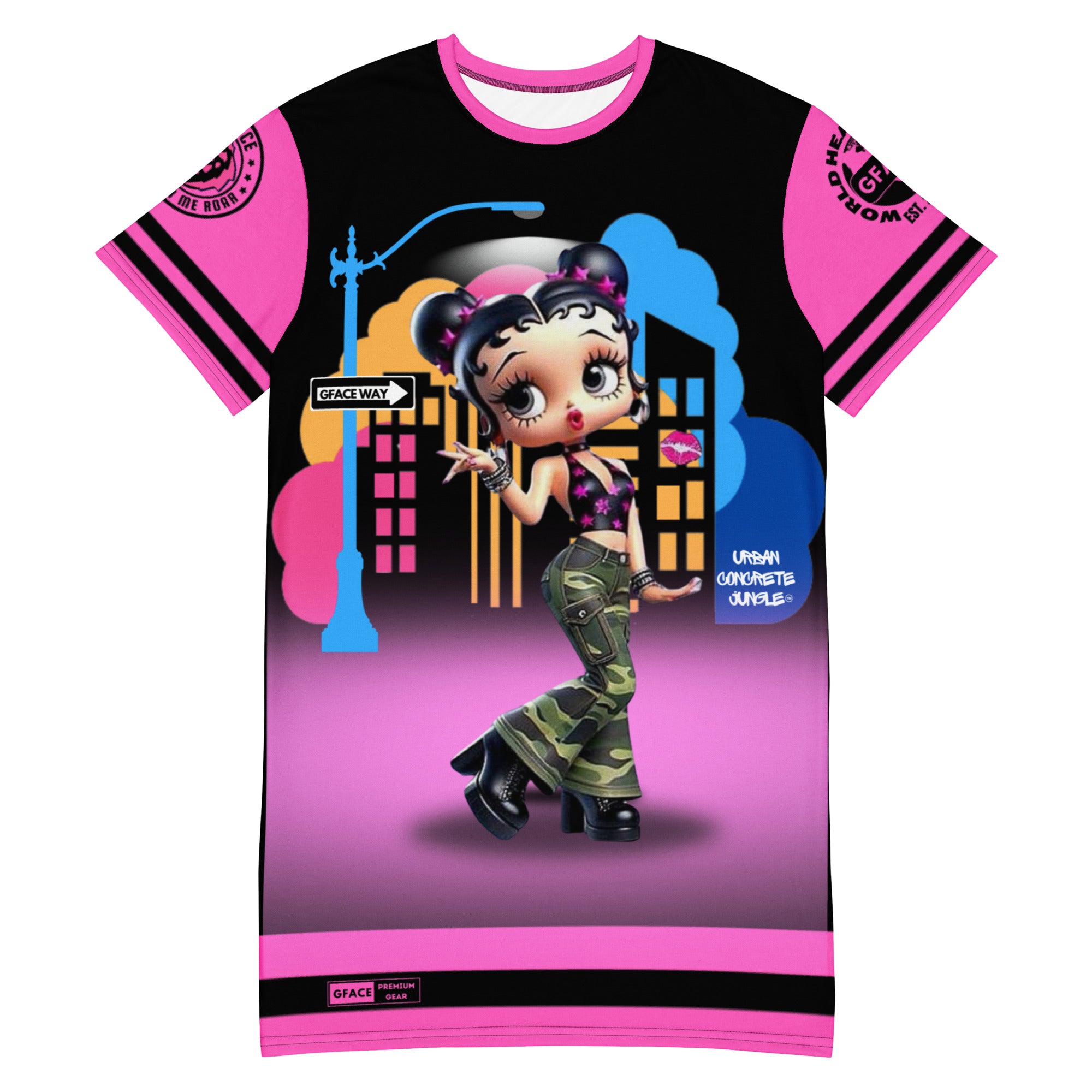 Gface Sporty T-shirt Dress Betty Boop Kiss