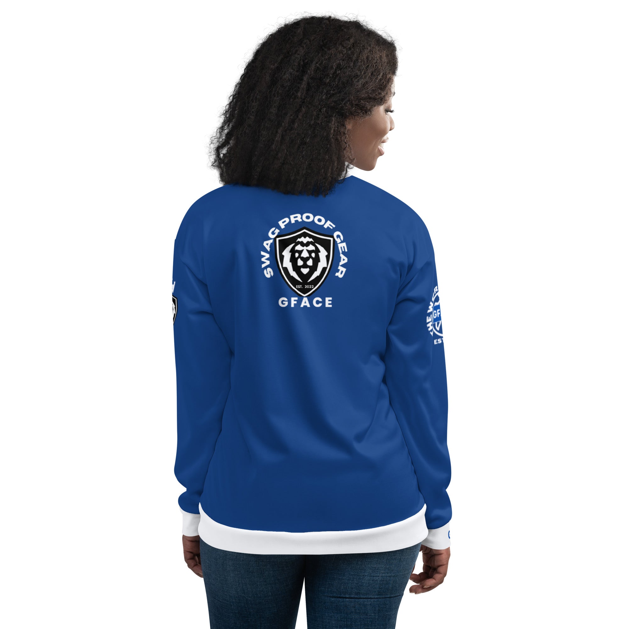 Unisex Bomber Jacket 2-tone (W/Blue) Gface Vip Legit