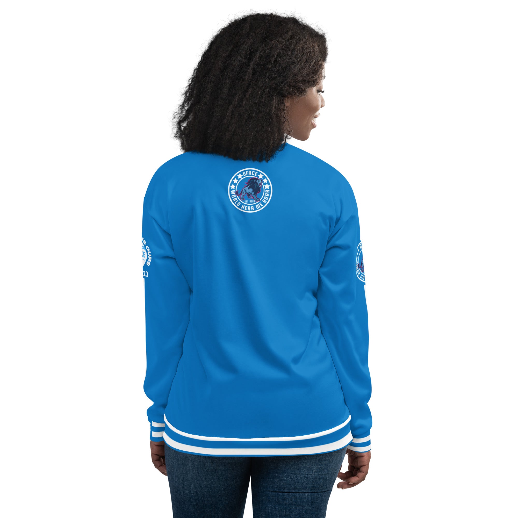 Unisex (W/L.Blue) Bomber Jacket GFACE Sport