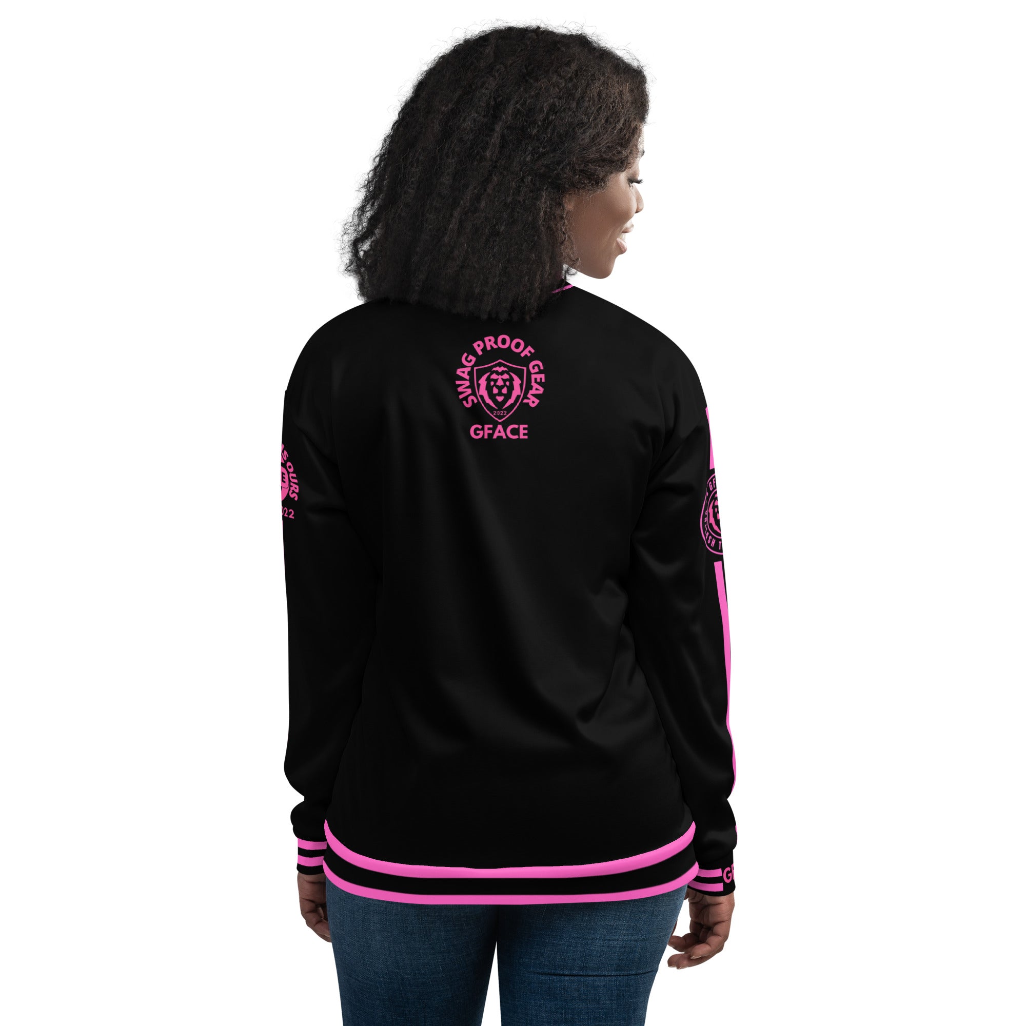 Unisex Bomber Jacket Pink GFACE Unleash The Swagger