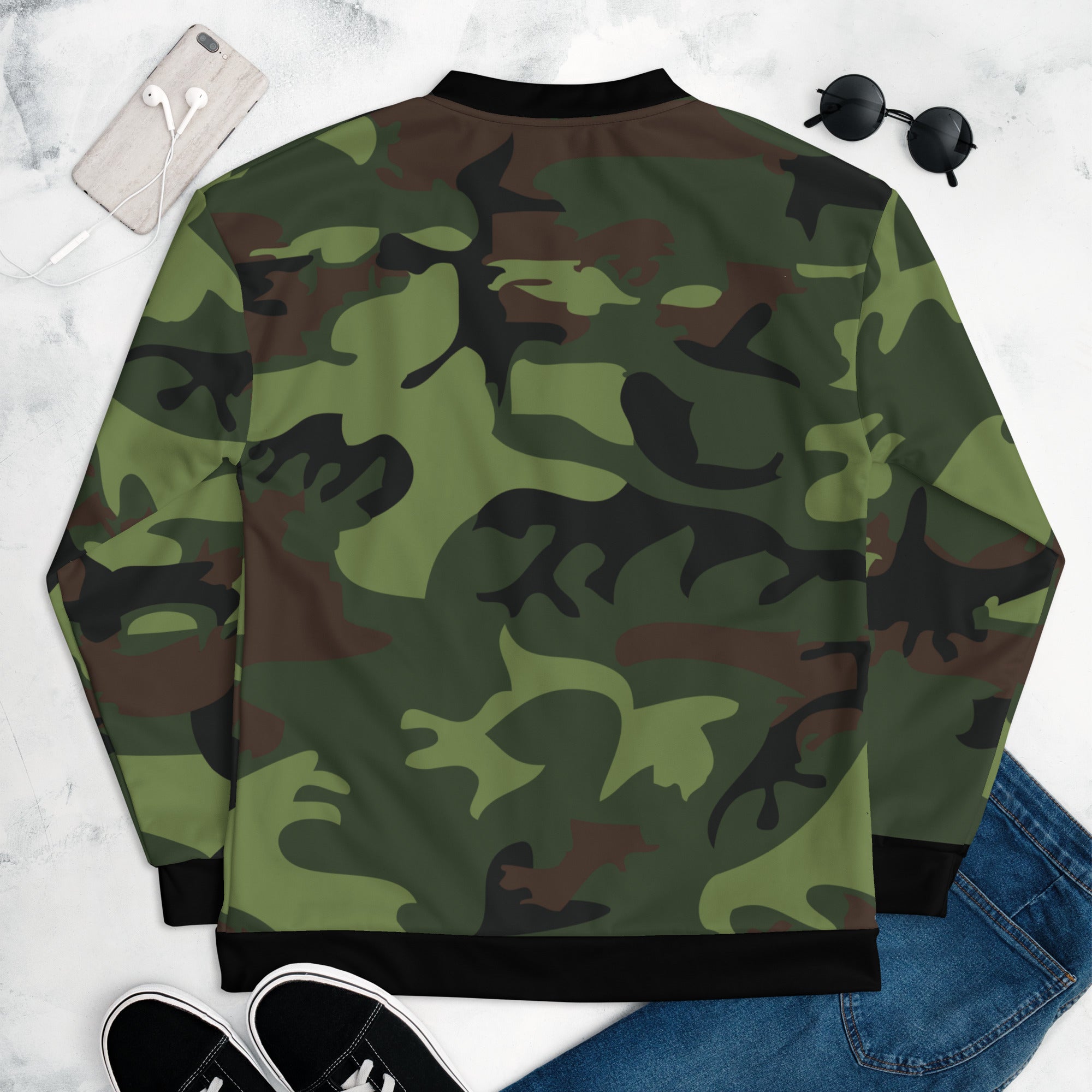 Gface Green Camo-Incognito Unisex Bomber Jacket