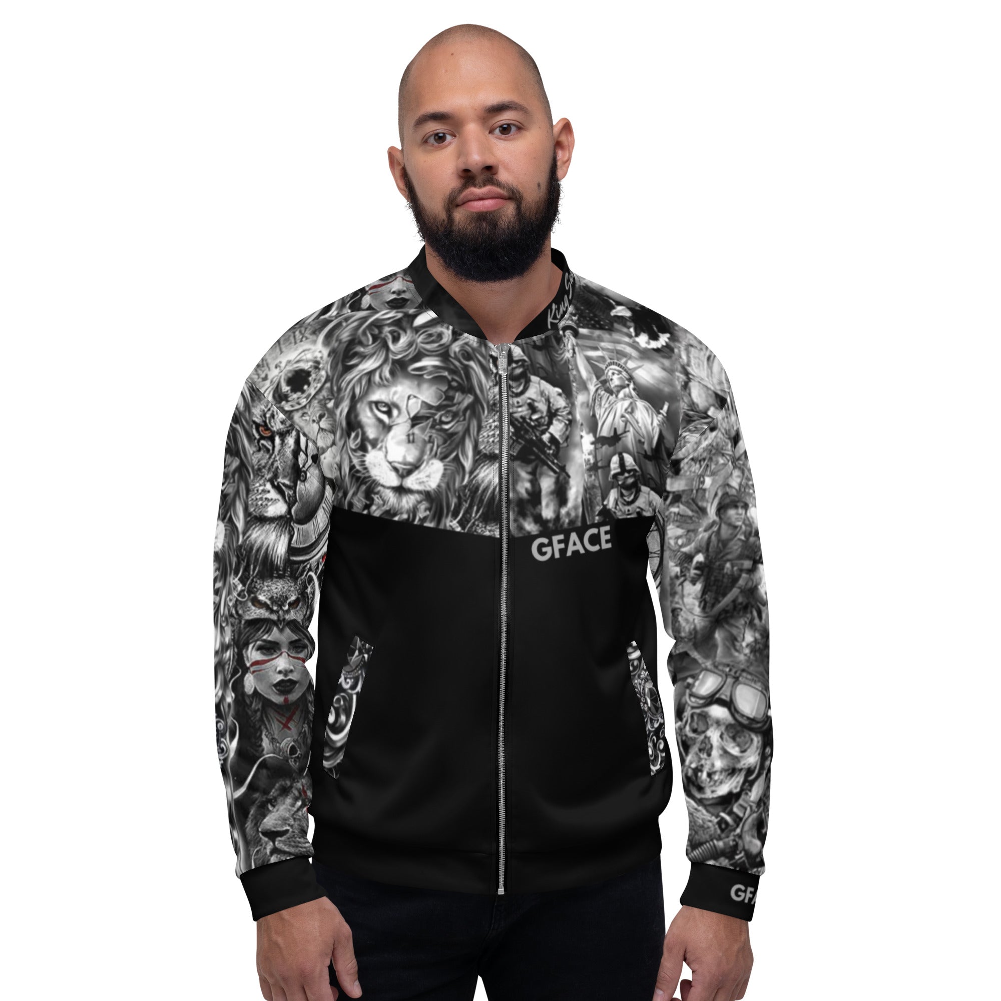 Gface Unisex Patriot print Bomber Jacket