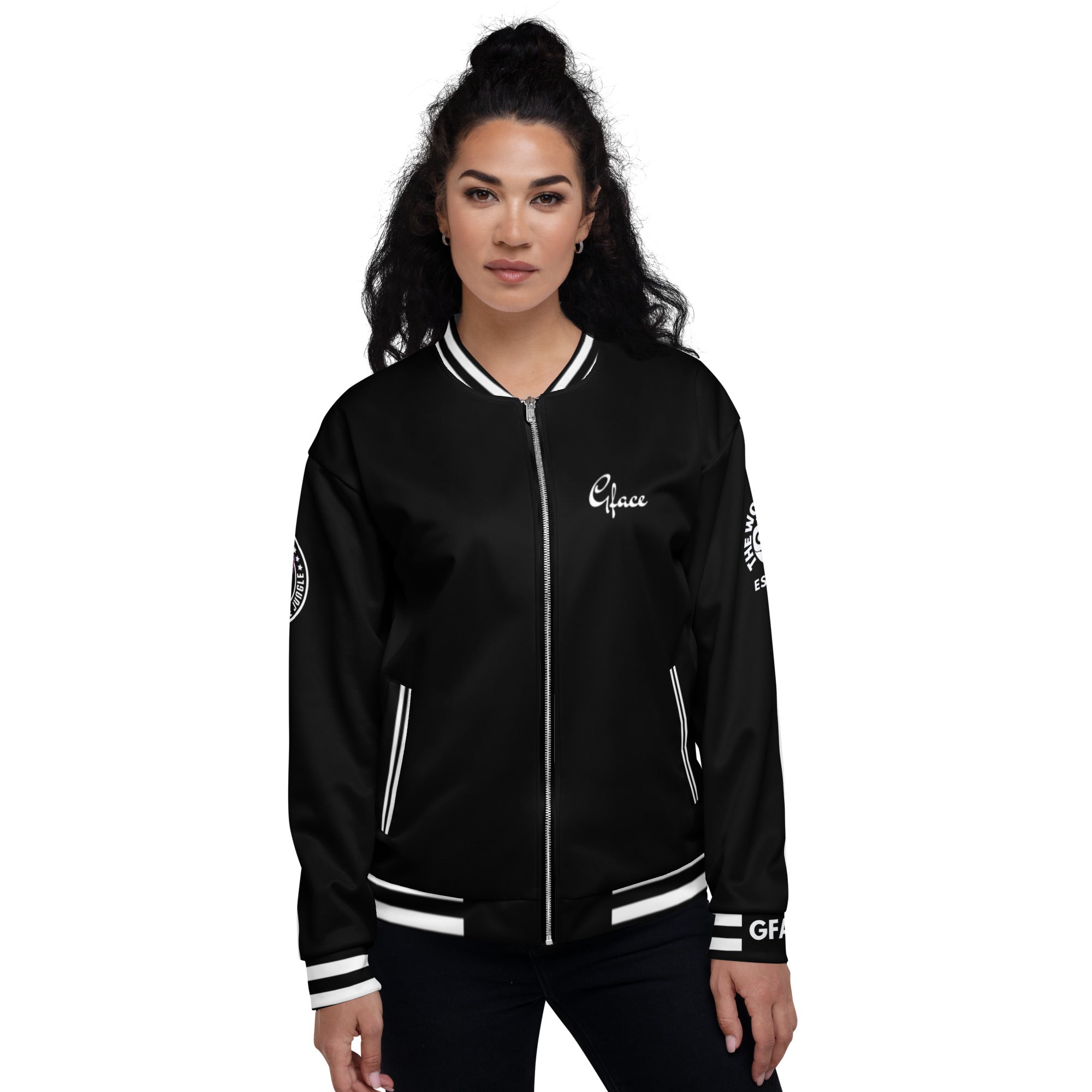 Unisex (W/Black) Bomber Jacket GFACE Sport