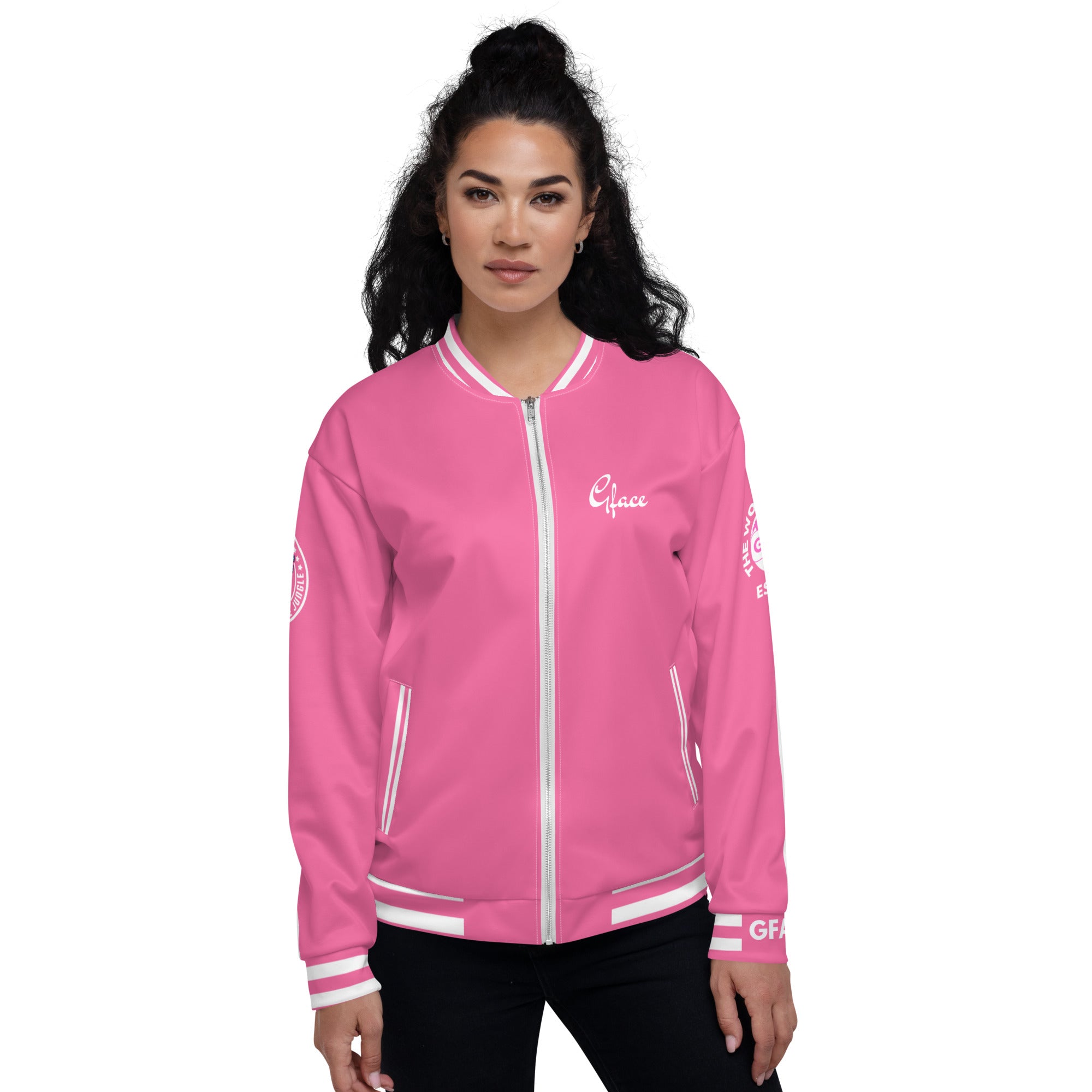 Unisex (W/Pink) Bomber Jacket GFACE Sport