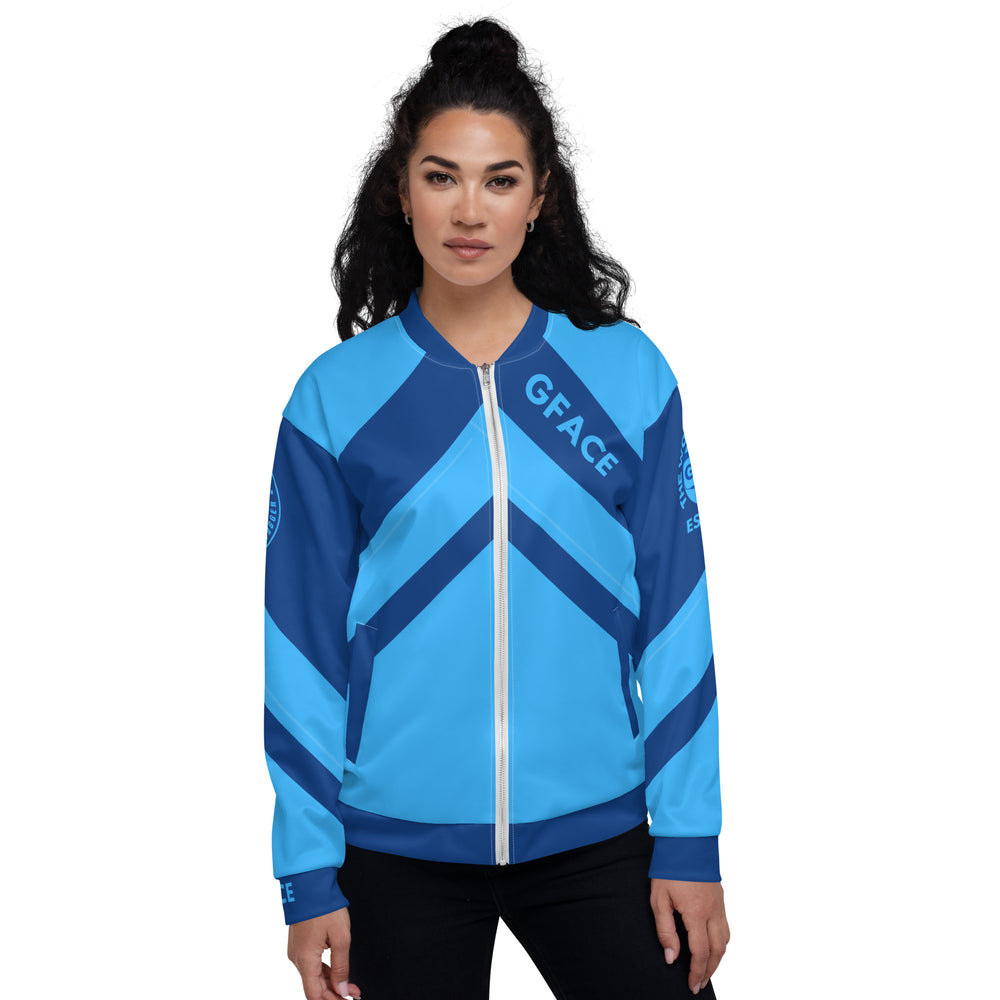 Unisex 2-Tone blue Gface Bomber Jacket