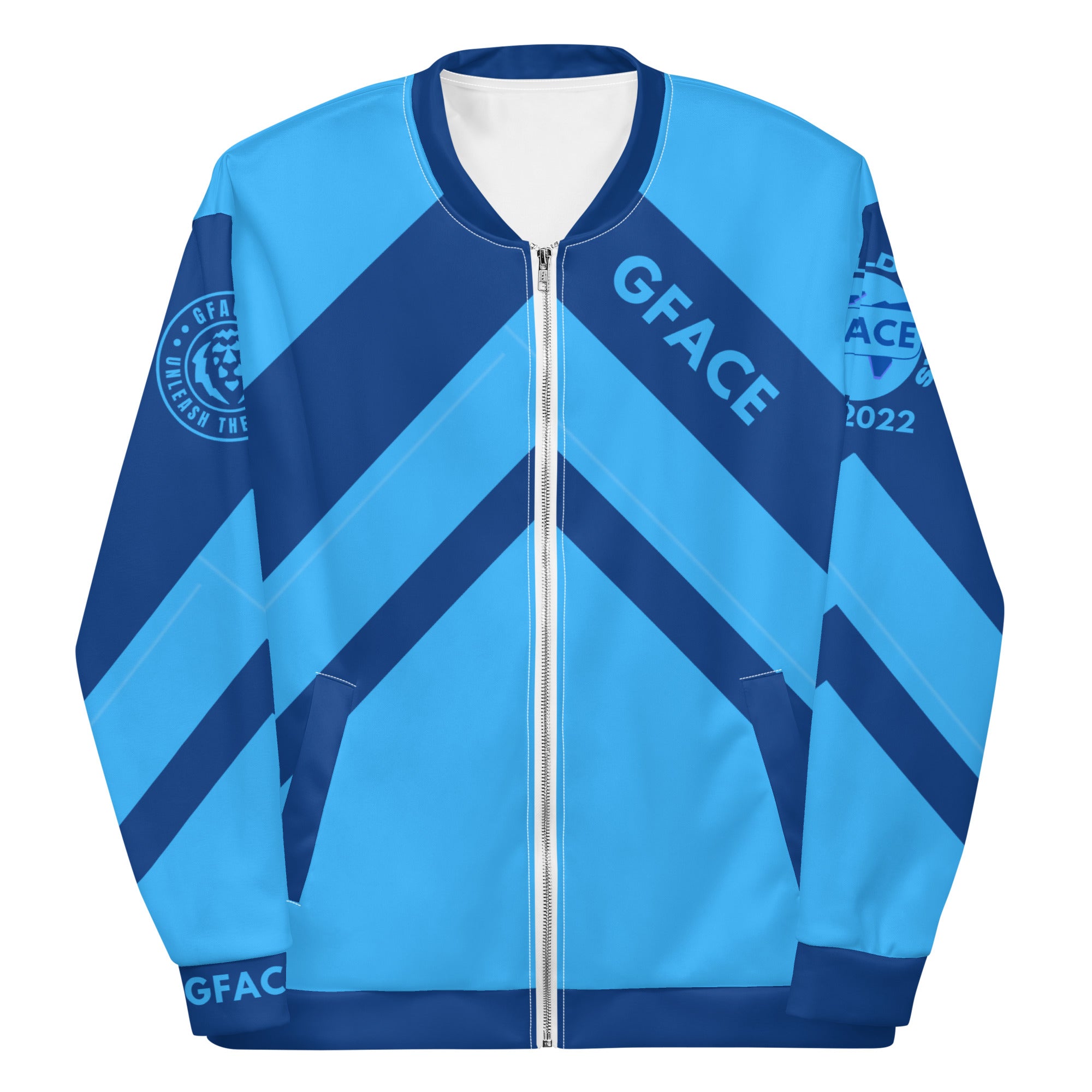 Unisex 2-Tone blue Gface Bomber Jacket