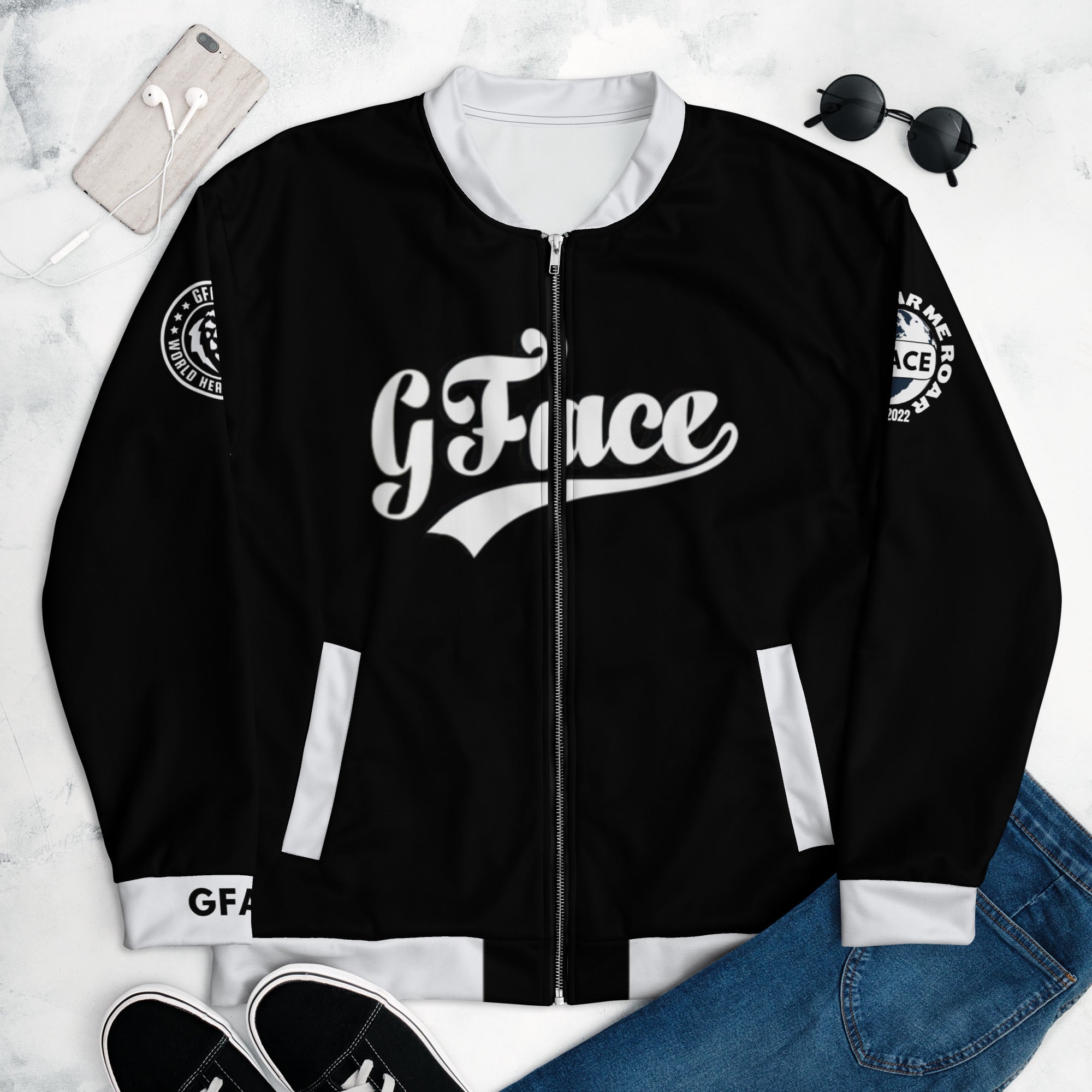 GFACE VIP B/White Unisex Bomber Jacket