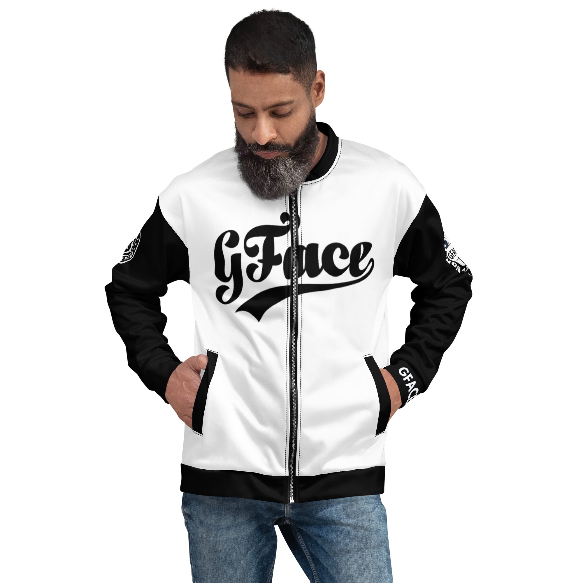 GFACE VIP WhiteUnisex Bomber Jacket