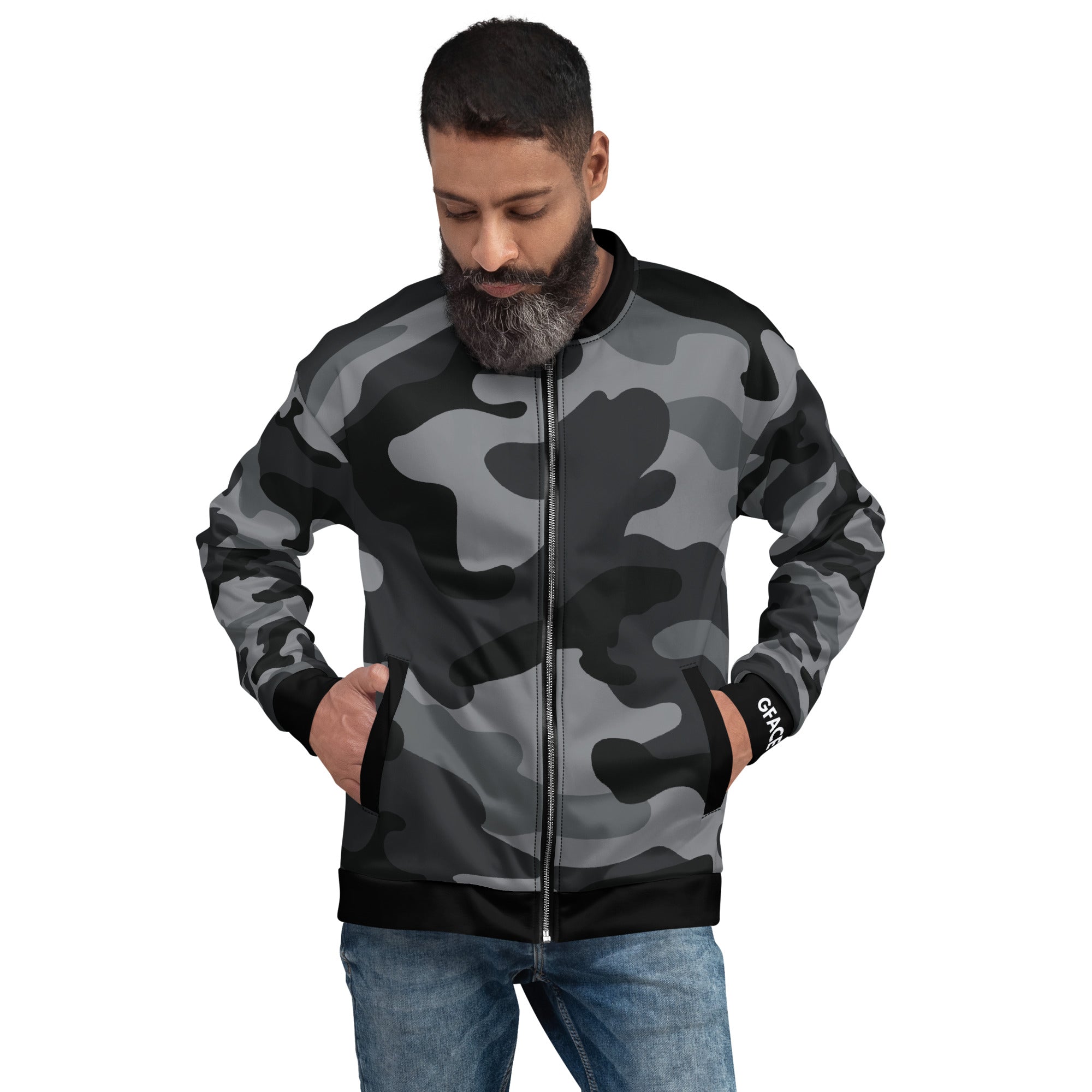 Gface Black Camo-Incognito Unisex Bomber Jacket