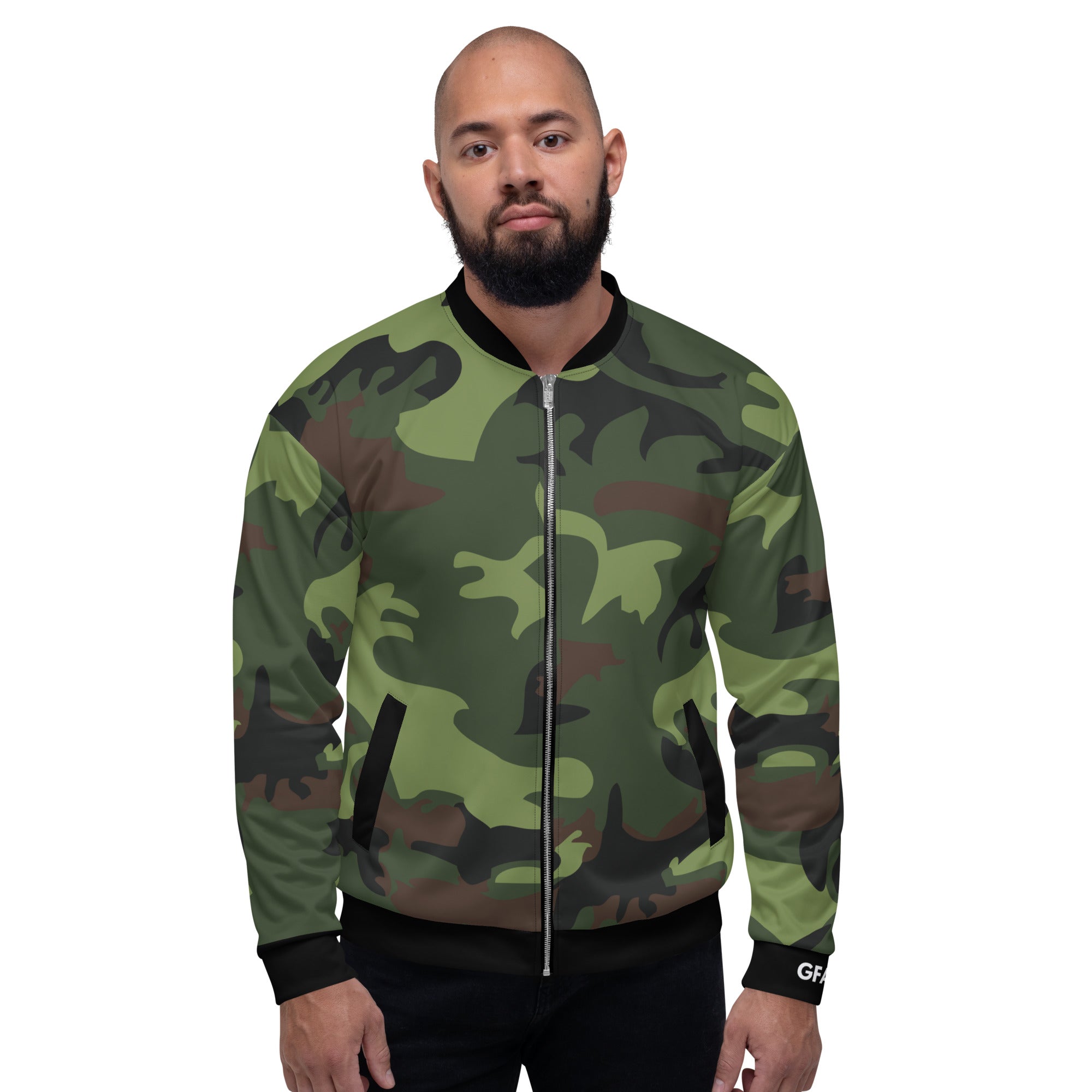 Gface Green Camo-Incognito Unisex Bomber Jacket