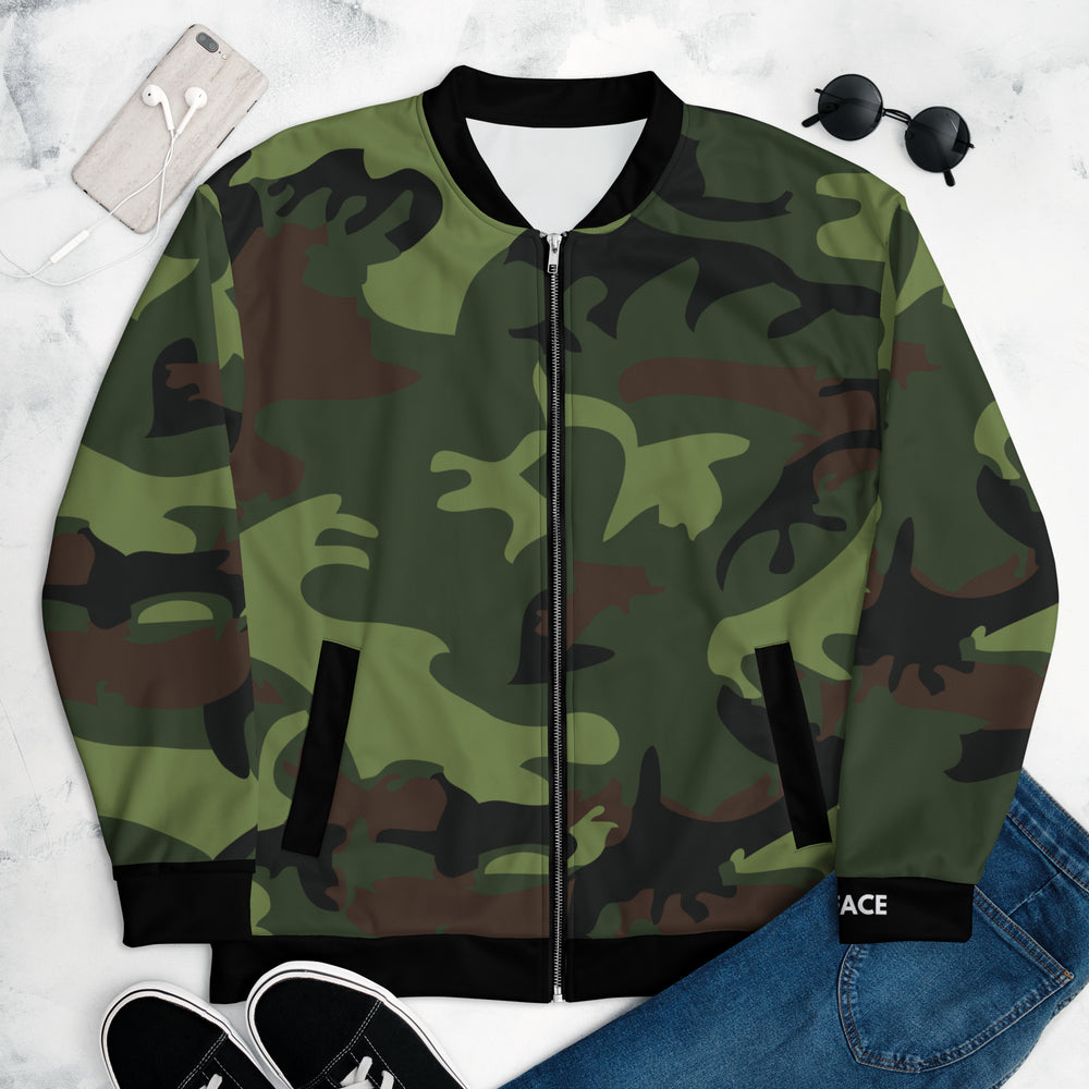 Gface Green Camo-Incognito Unisex Bomber Jacket