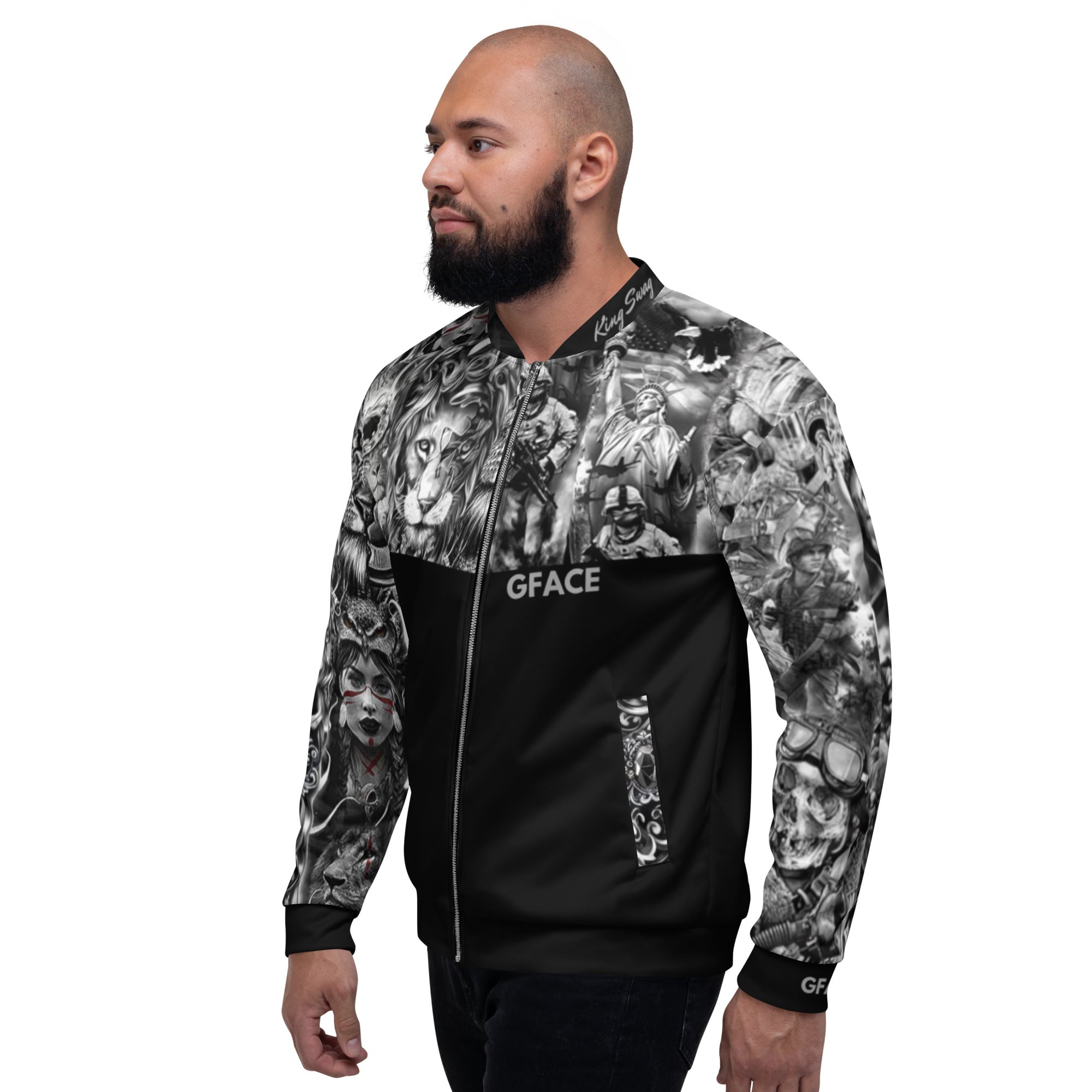 Gface Unisex Patriot print Bomber Jacket