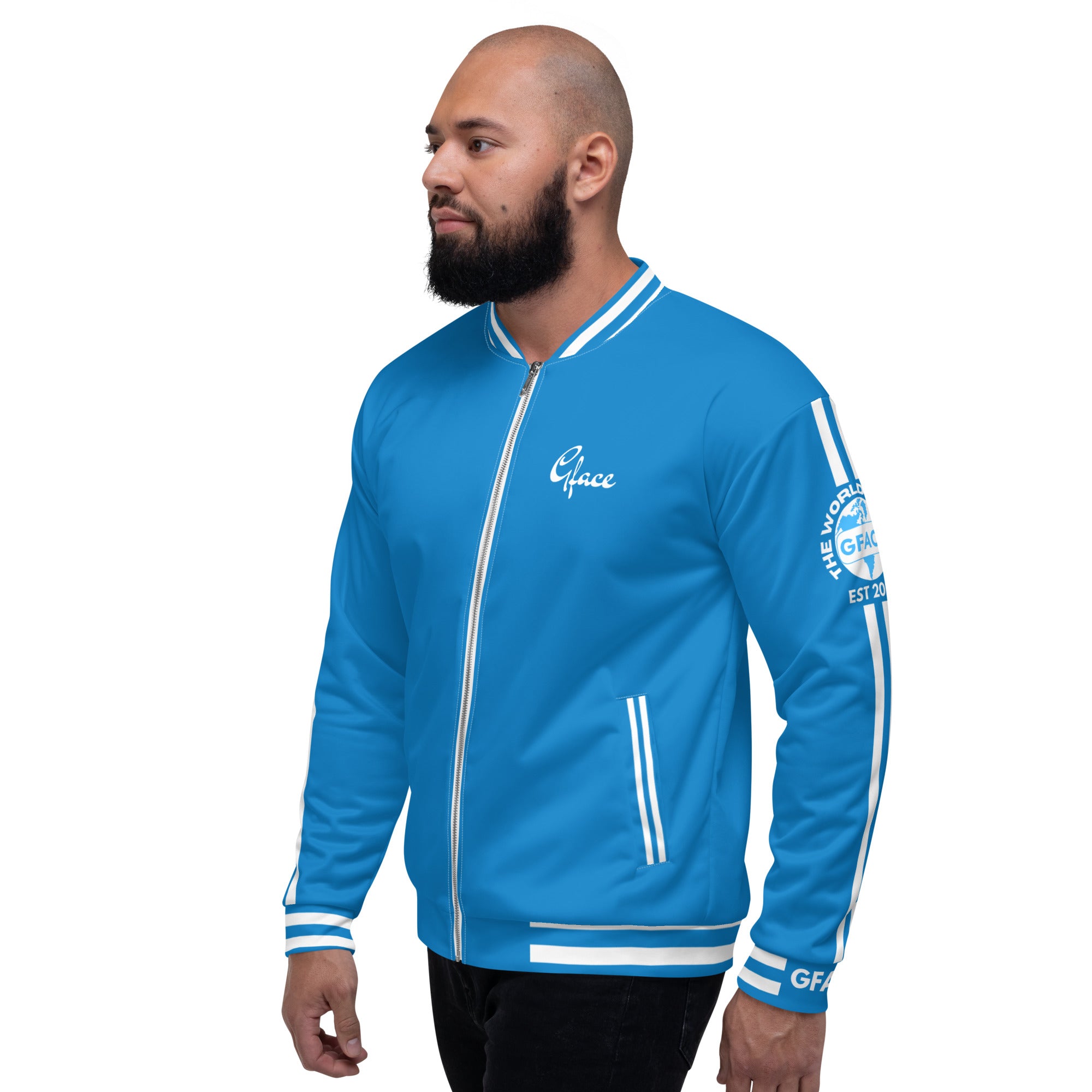 Unisex (W/L.Blue) Bomber Jacket GFACE Sport