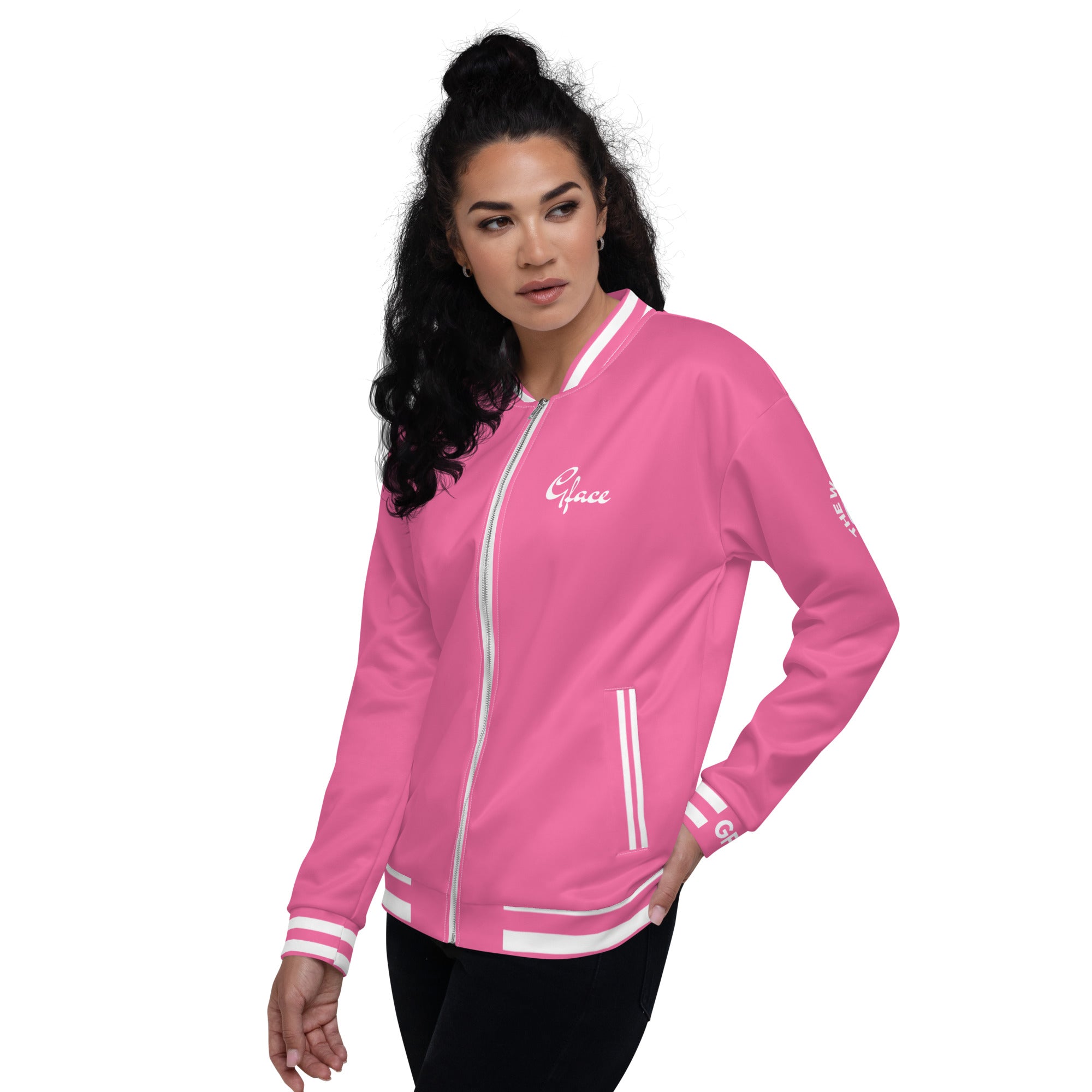 Unisex (W/Pink) Bomber Jacket GFACE Sport