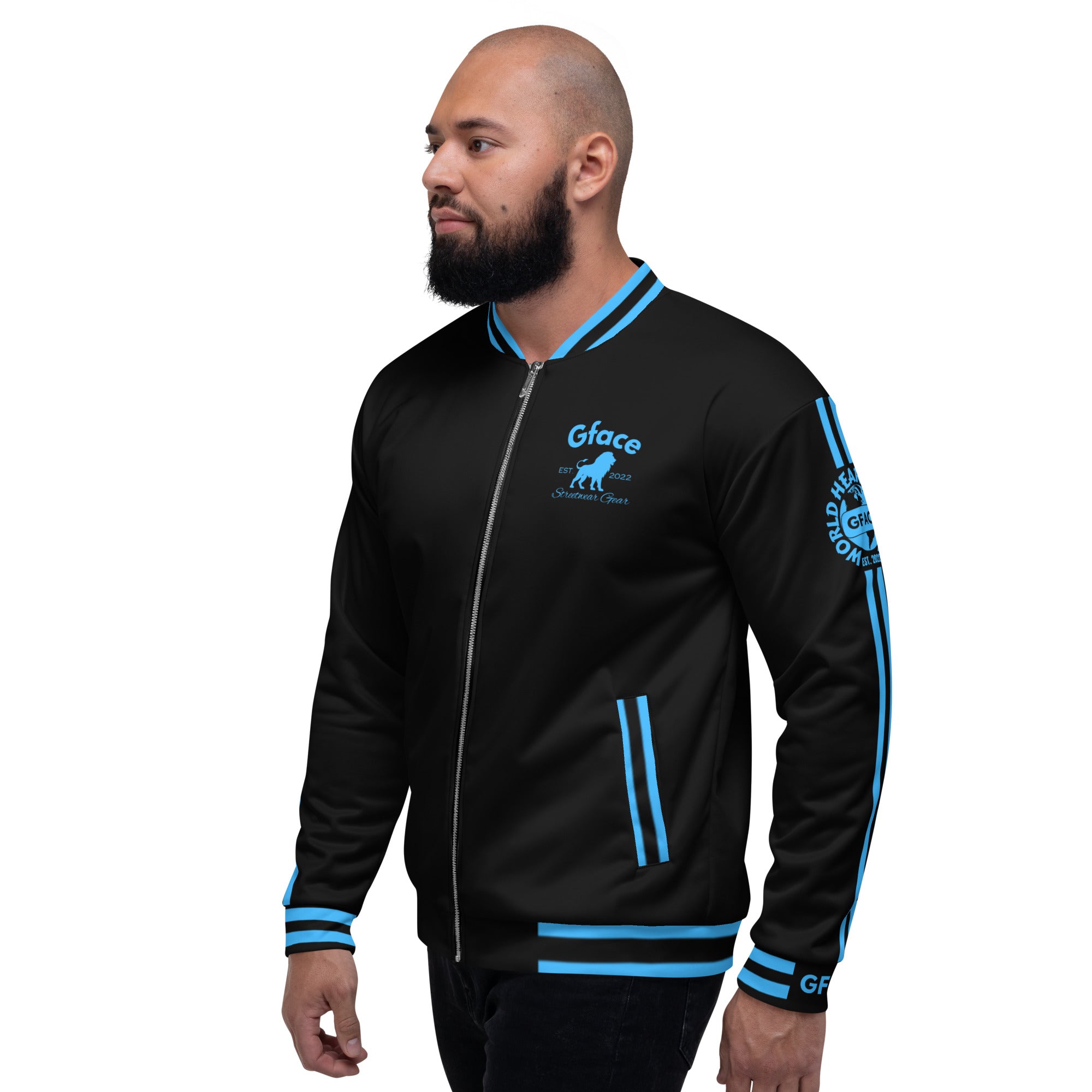 GFACE Blue Sport Unisex Bomber Jacket