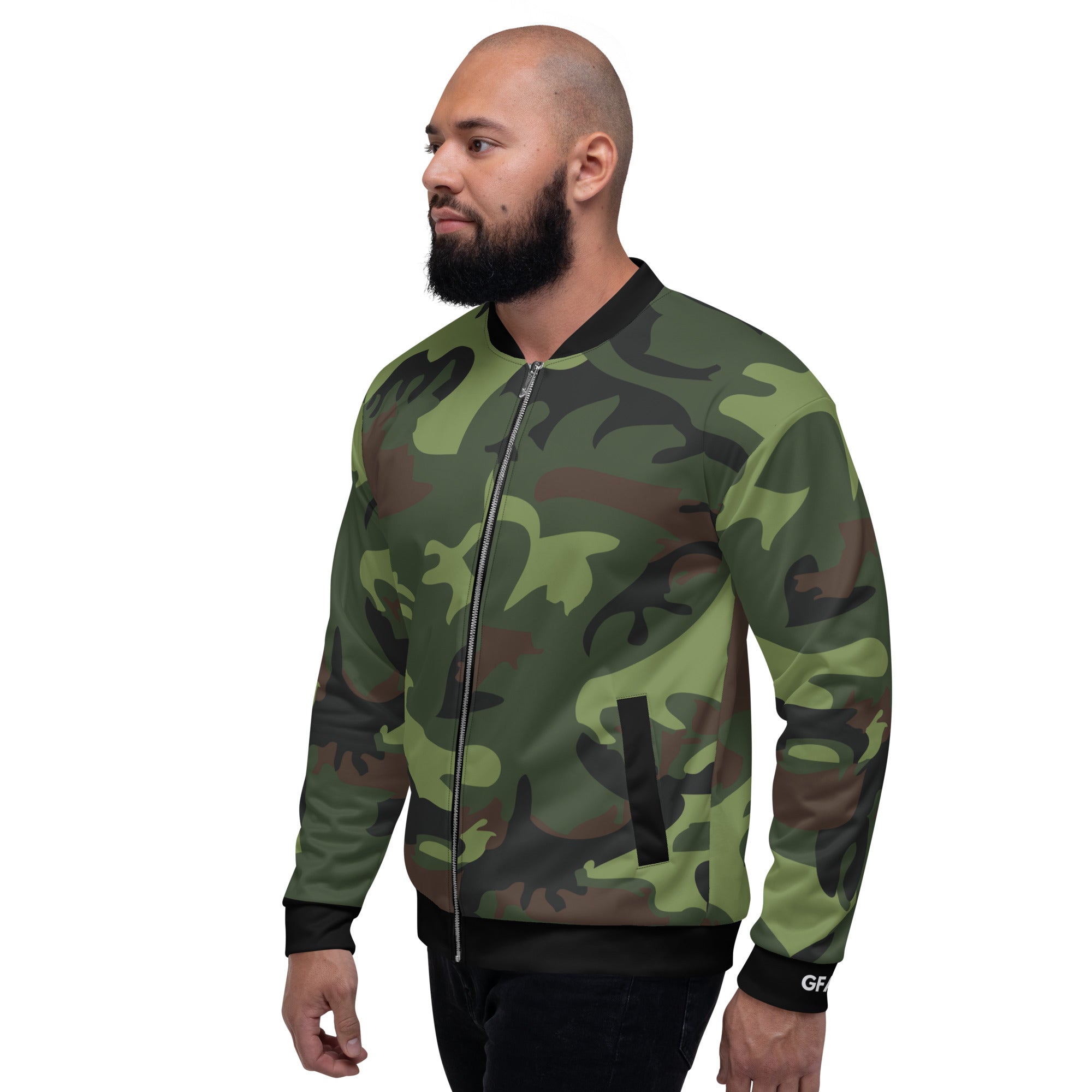 Gface Green Camo-Incognito Unisex Bomber Jacket