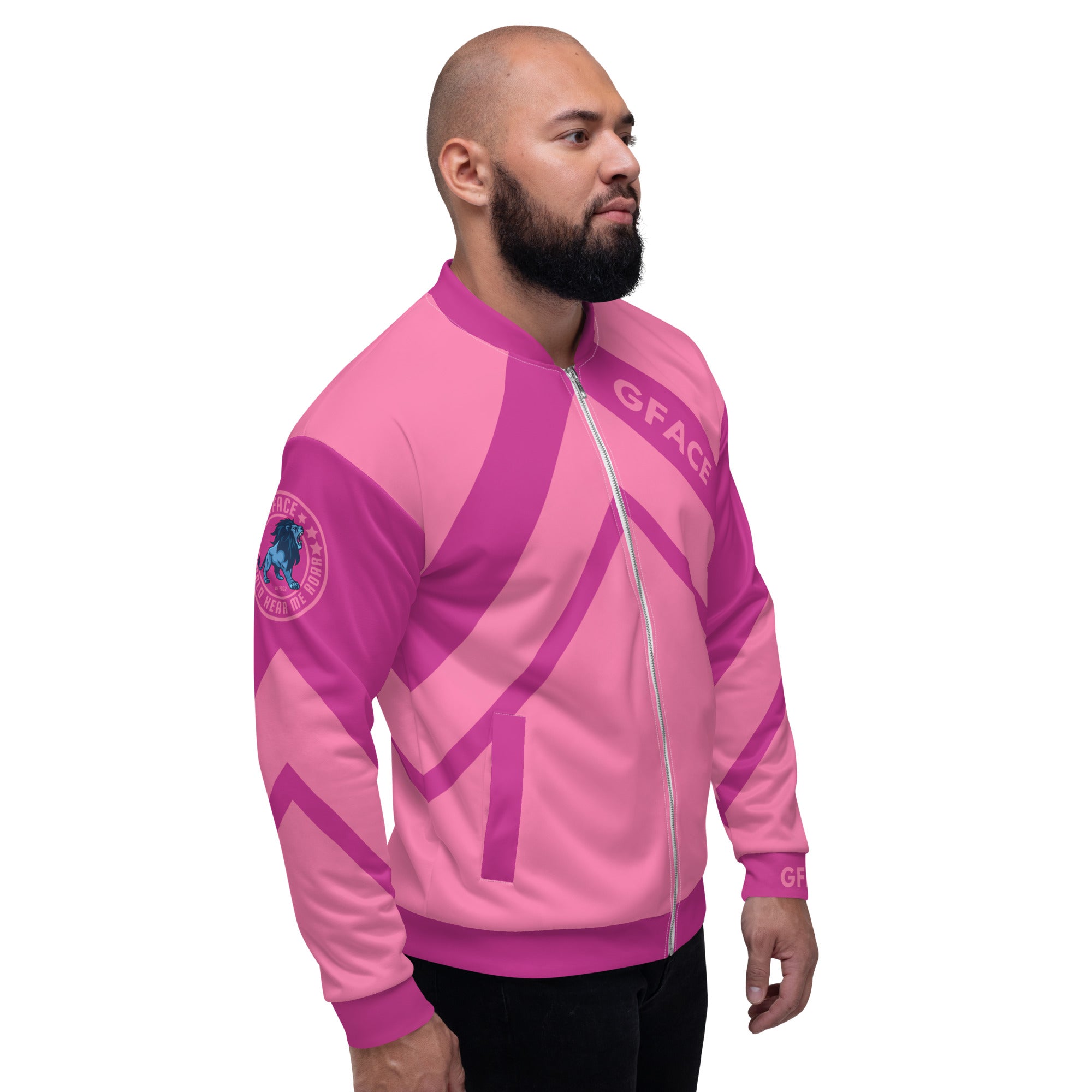 Unisex 2-Tone Pink GFACE Bombe Jacket World Hear Me Roar