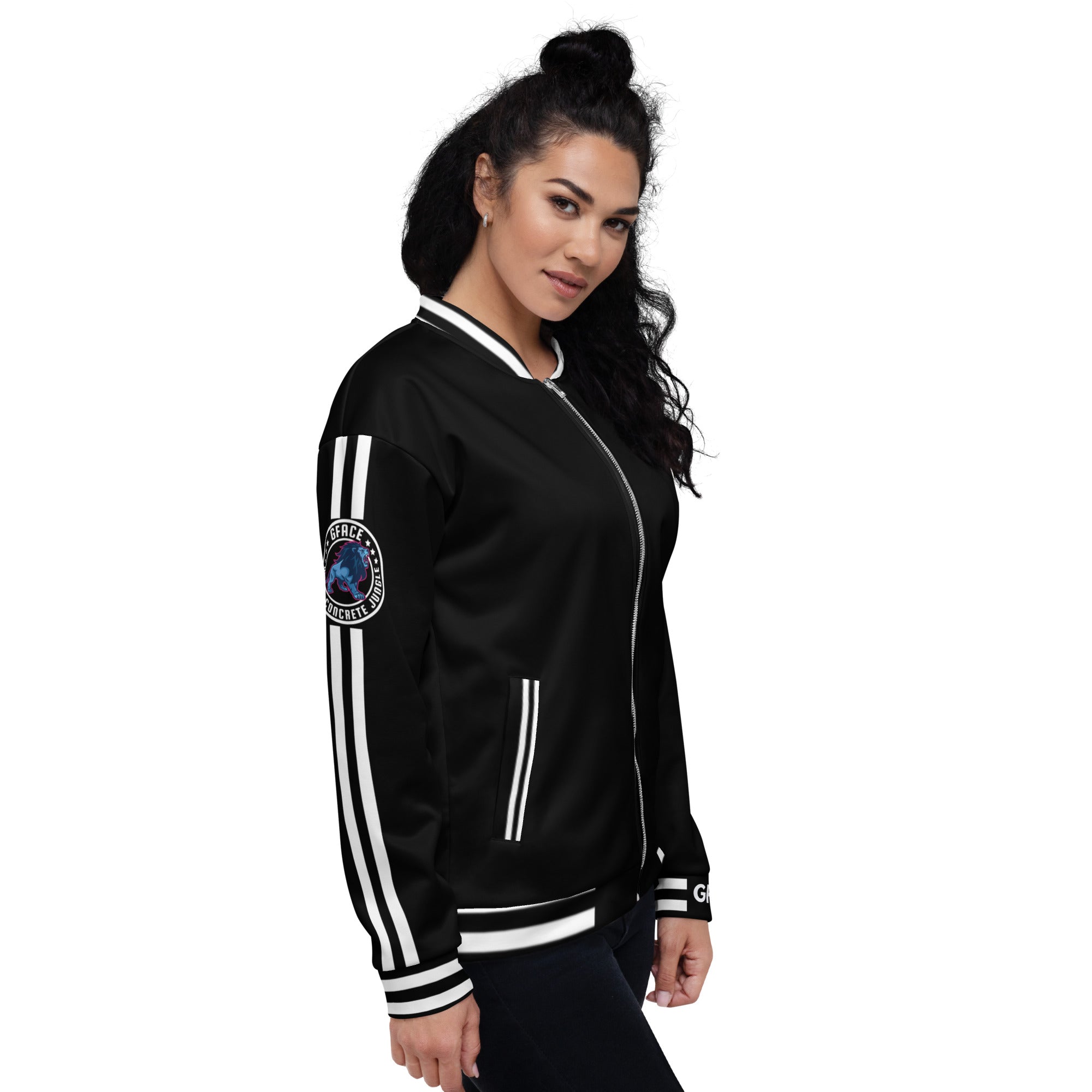 Unisex (W/Black) Bomber Jacket GFACE Sport