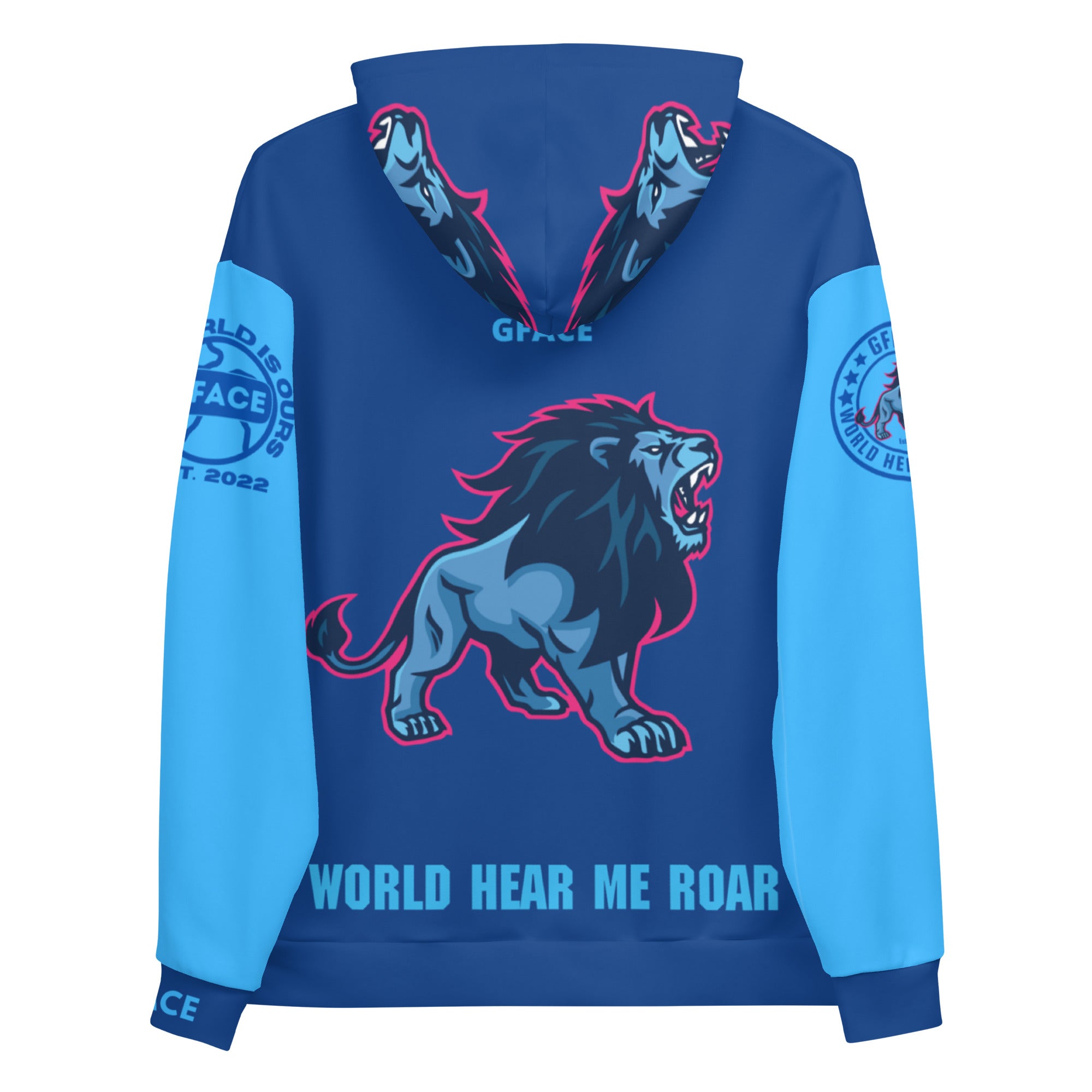 Unisex Blue GFACE Hoodie World Hear Me Roar