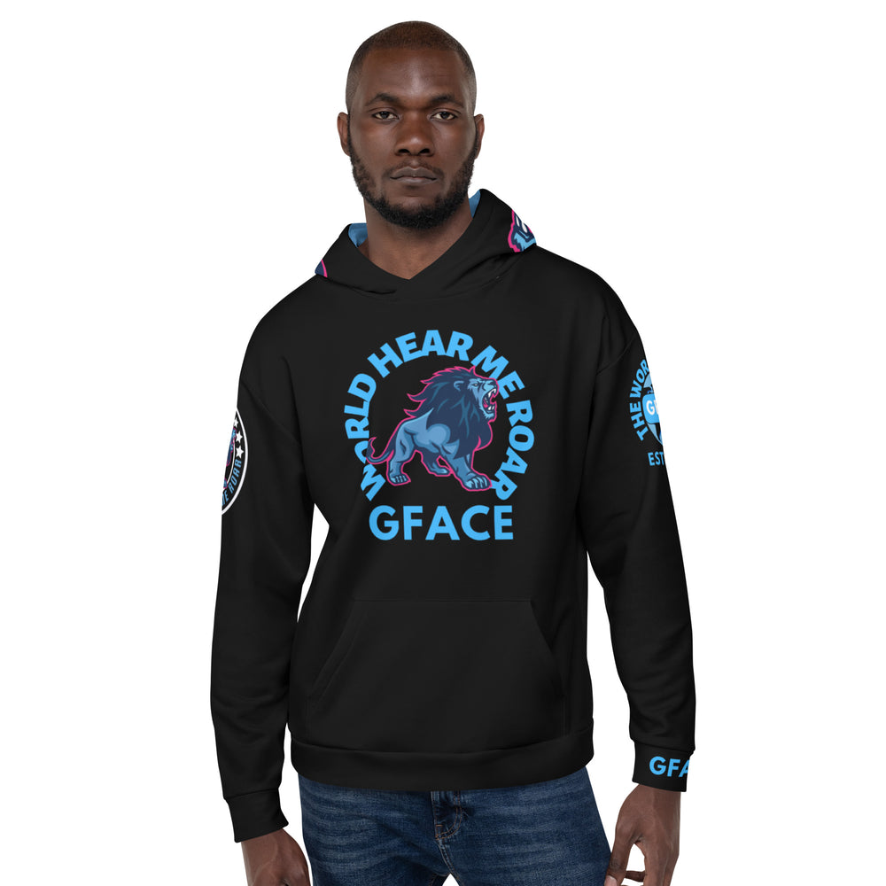 Unisex Hoodie Blue GFACE LION World Hear Me Roar