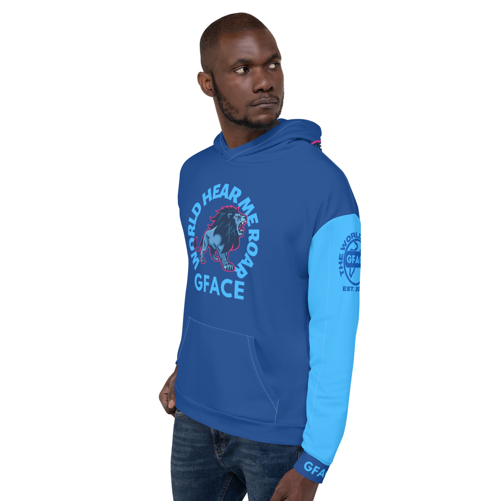 Unisex Blue GFACE Hoodie World Hear Me Roar