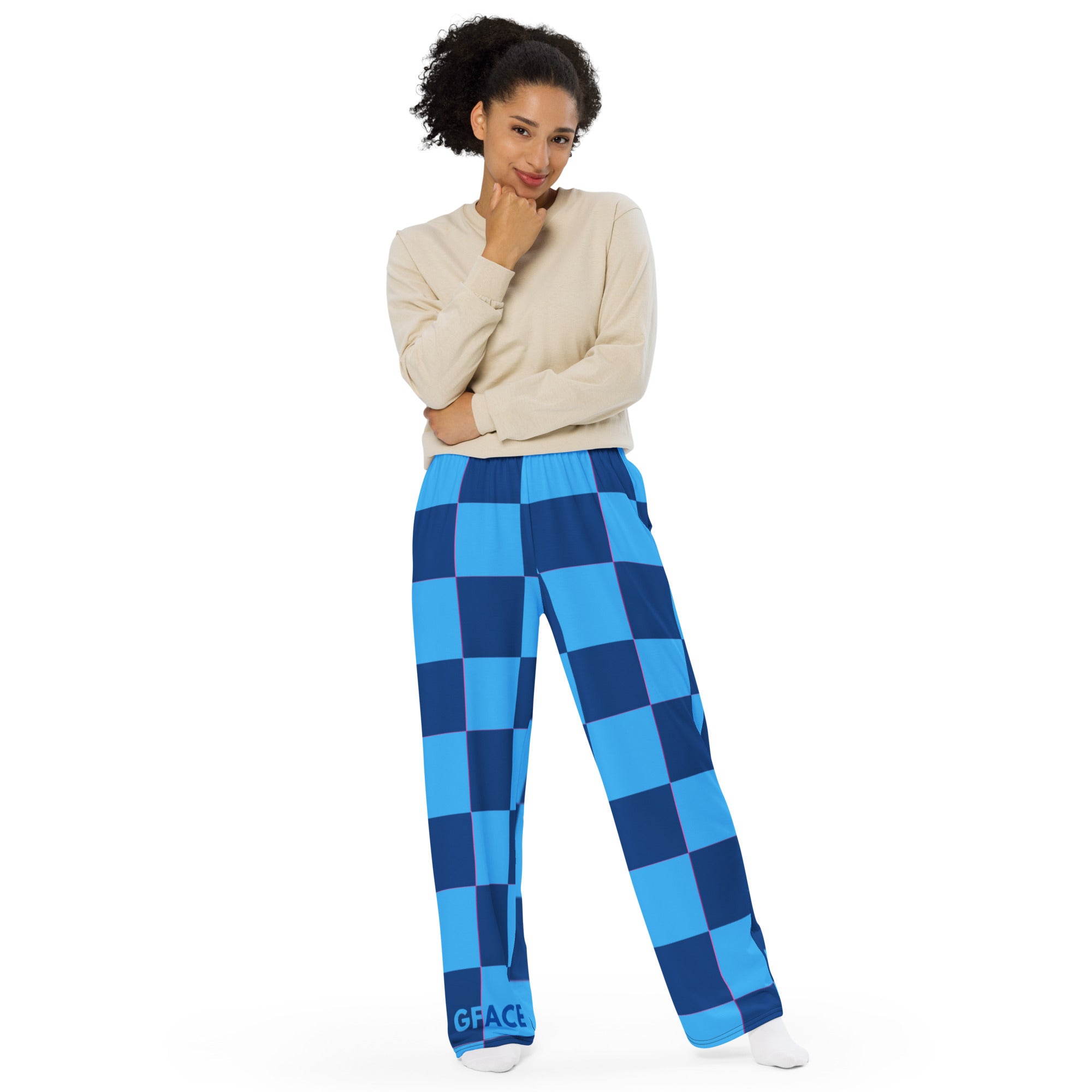 Unisex Blue GFACE Swag wide pants