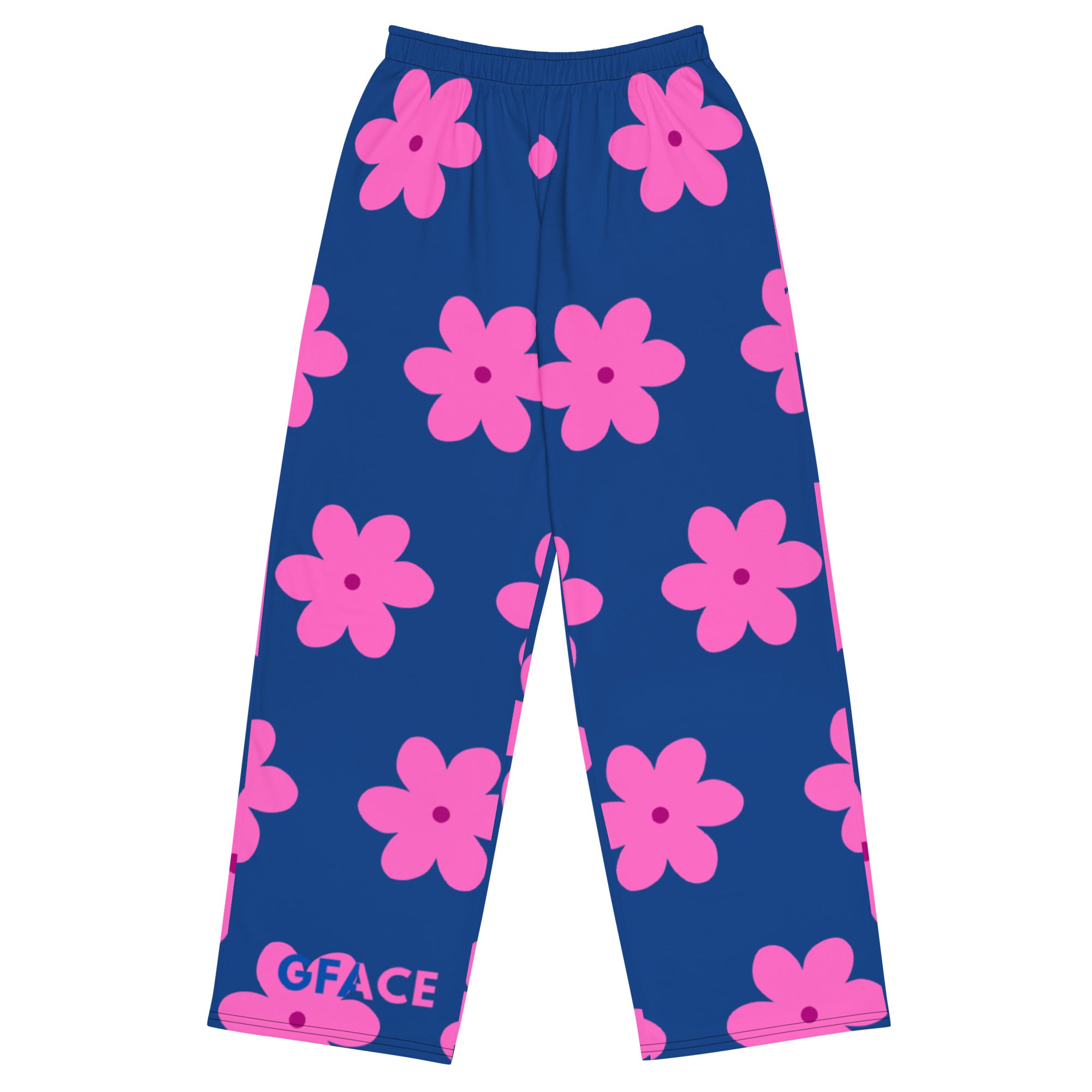 Unisex Pink Flower GFACE Wide Pants