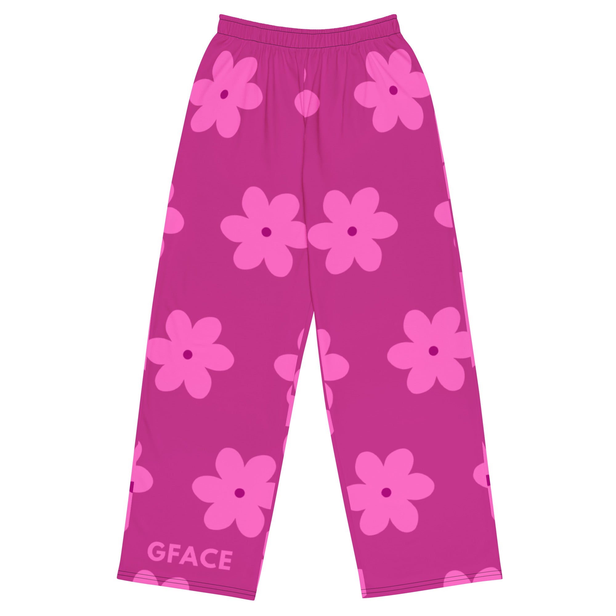 Unisex All Pink Fower GFACE Wide pants