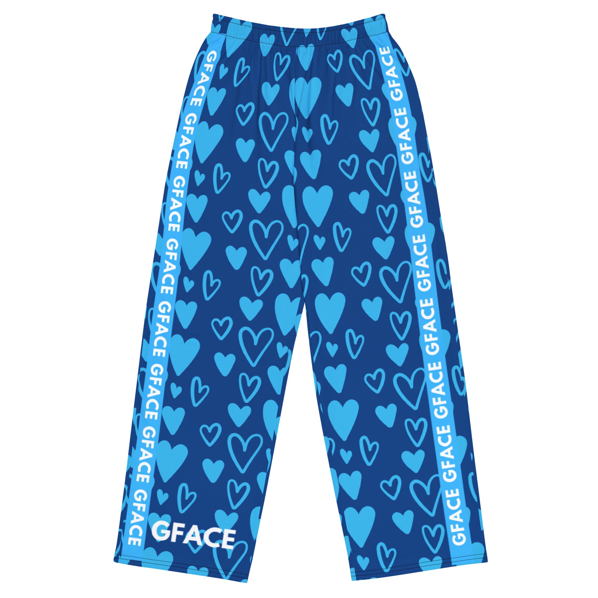 Unisex Blue ❤️ GFACE wide-leg pants