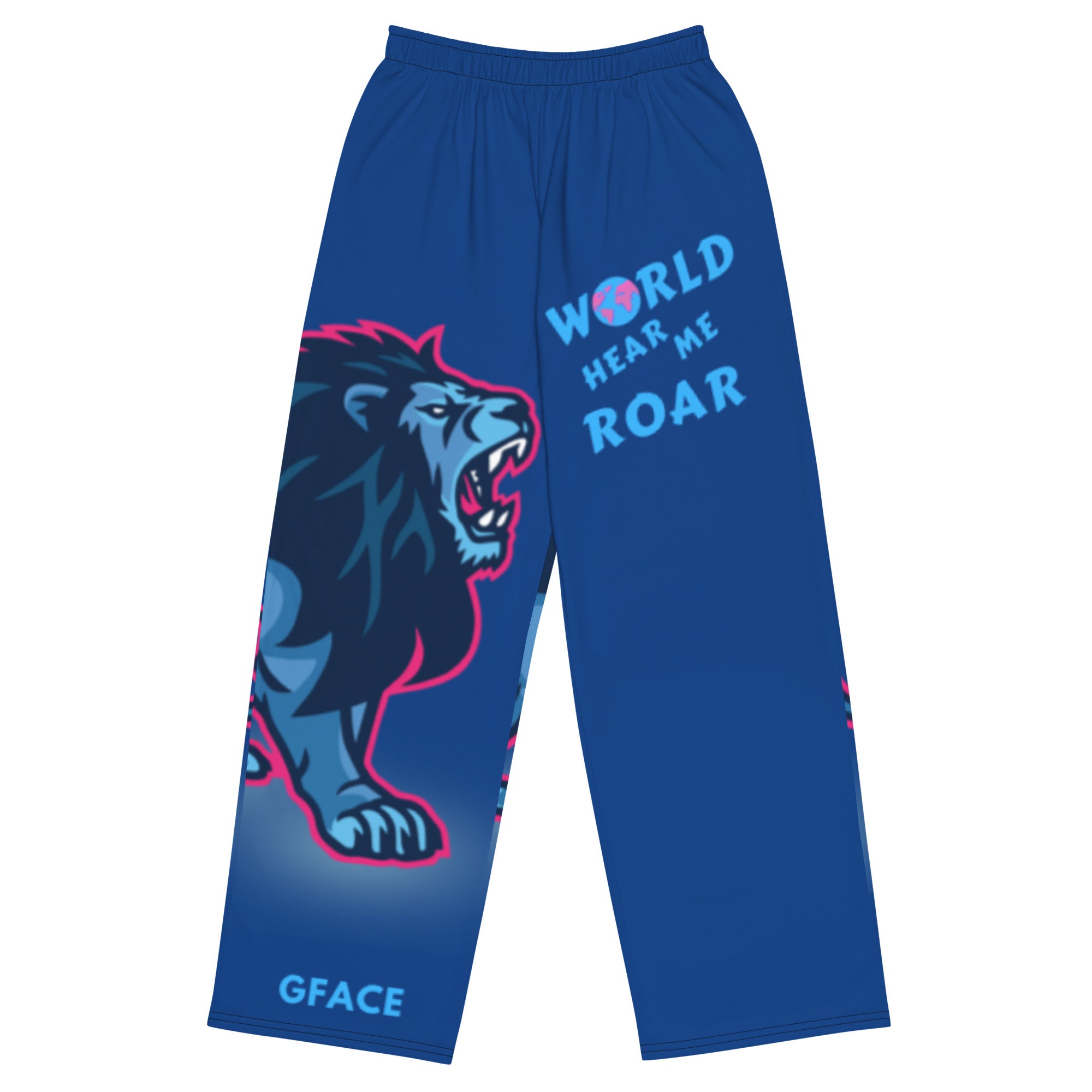 Unisex blue wide-leg pants GFACE World Hear Me Roar