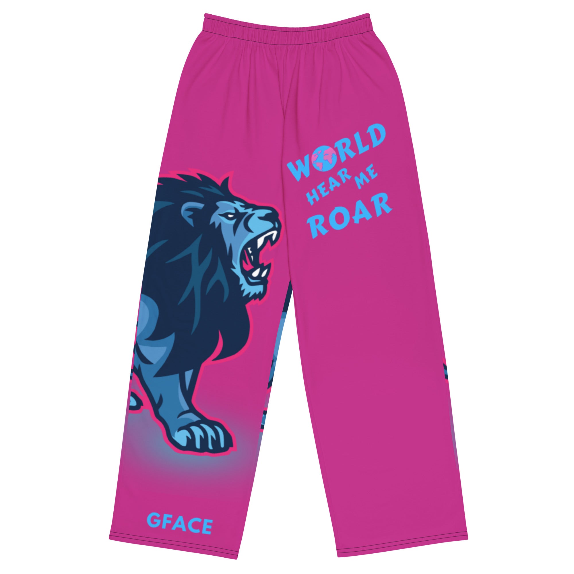 Unisex pink wide-leg pants GFACE World Hear Me Roar