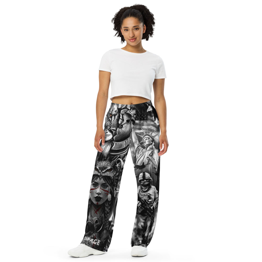 GFACE Unisex wide-leg pants Patriot print