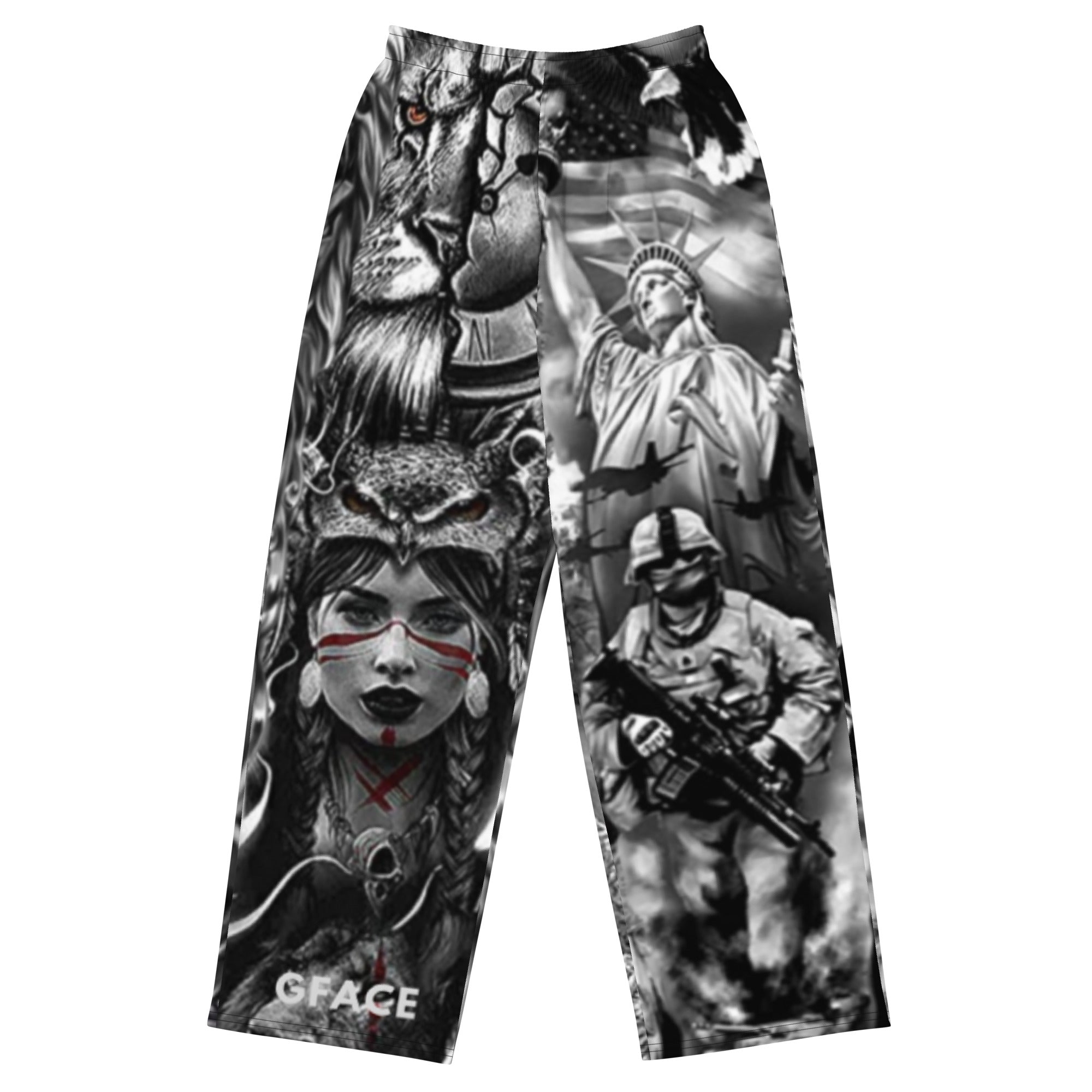 GFACE Unisex wide-leg pants Patriot print