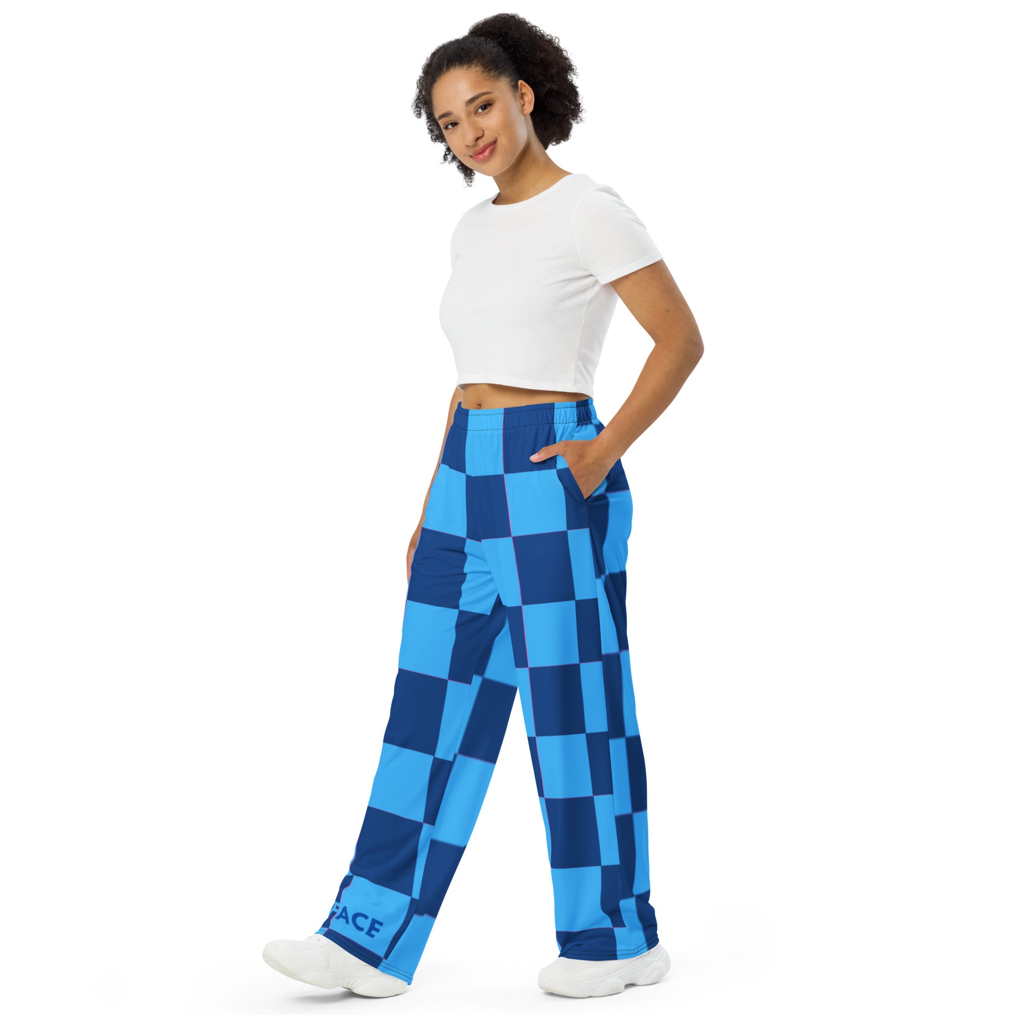 Unisex Blue GFACE Swag wide pants