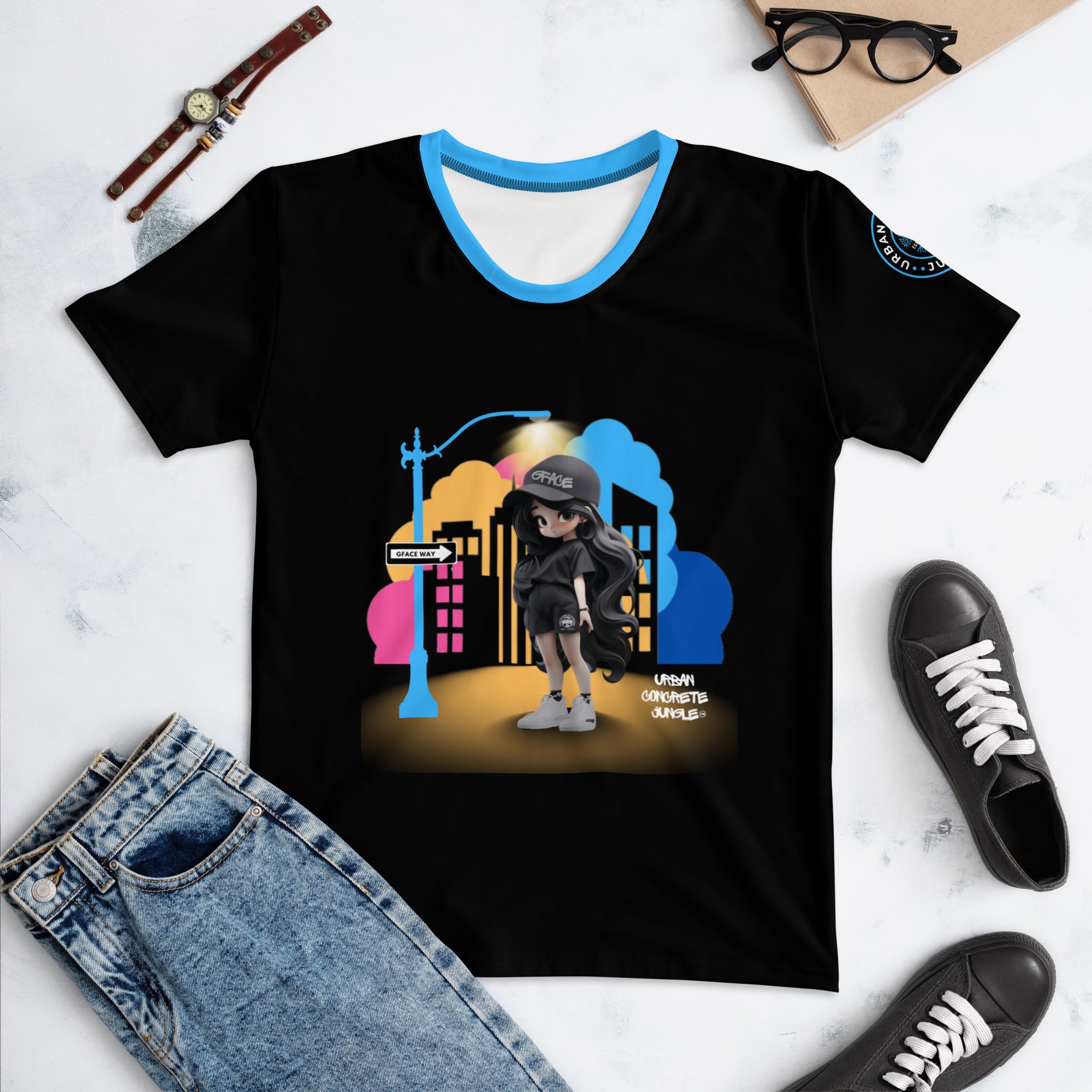 Gface Women's T-shirt Urban Concrete Jungle Girl Swag