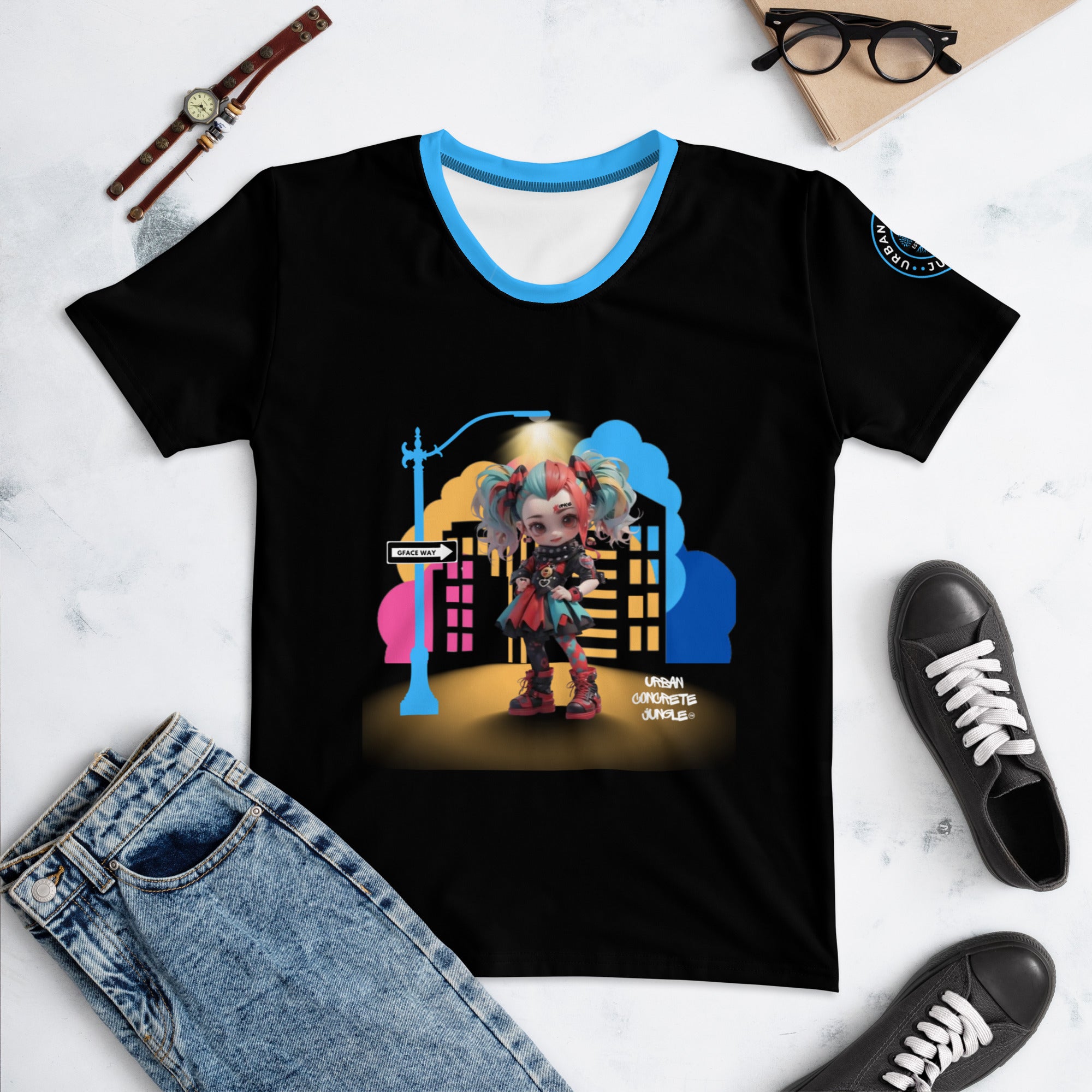 Women's T-shirt GFACE Girl Gypsy Urban Concrete Jungle