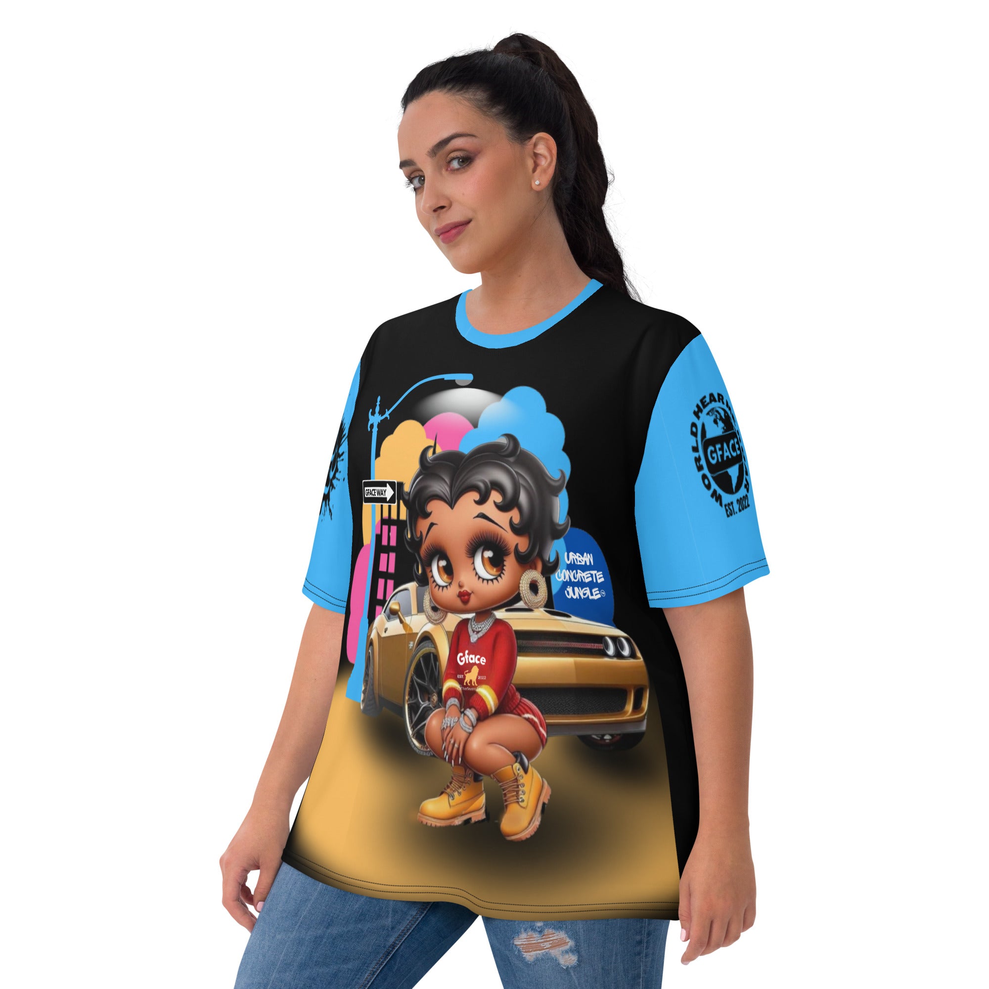 Gface Women's T-shirt Girl & Car