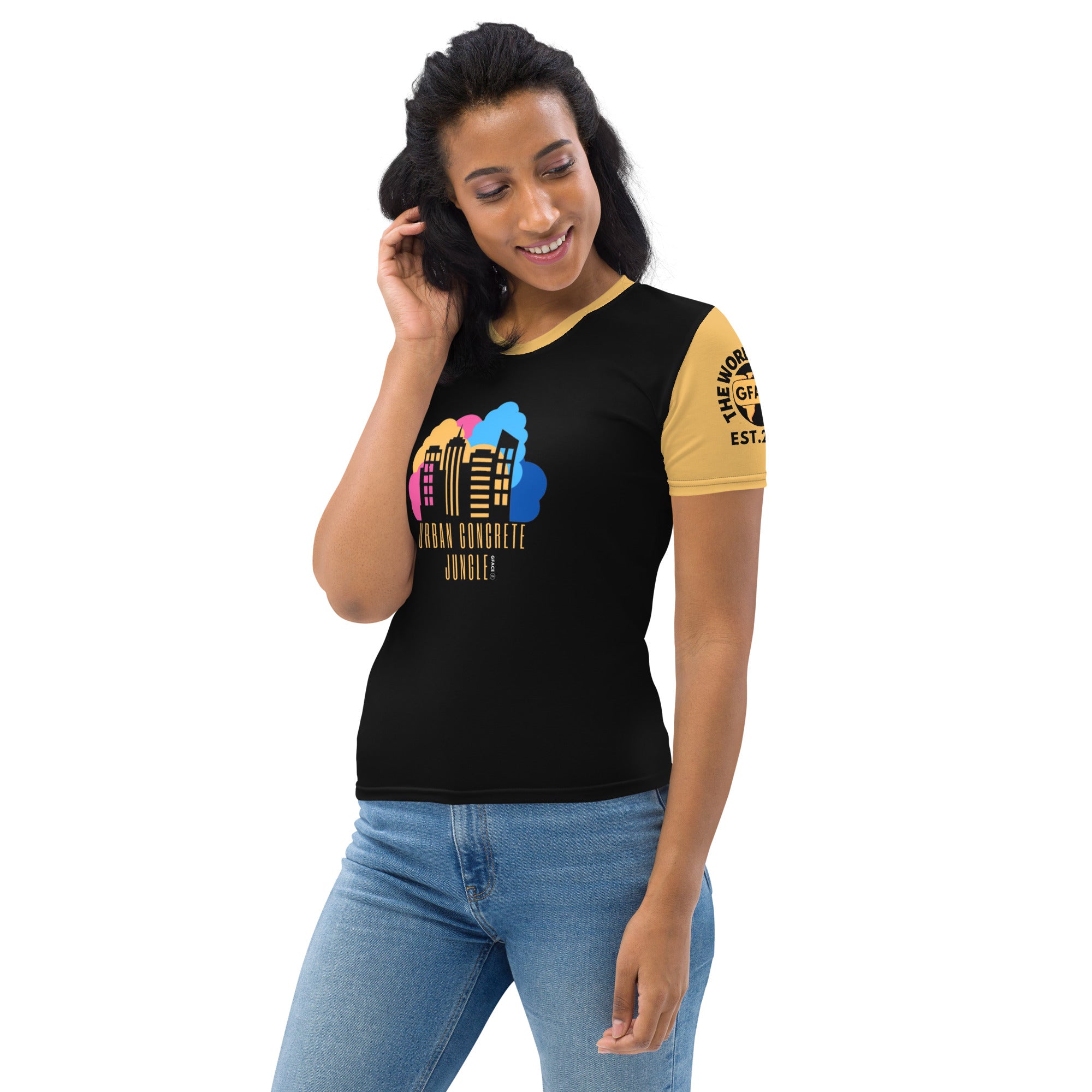 Women's T-shirt Gold GFACE Urban Concrete Jungle