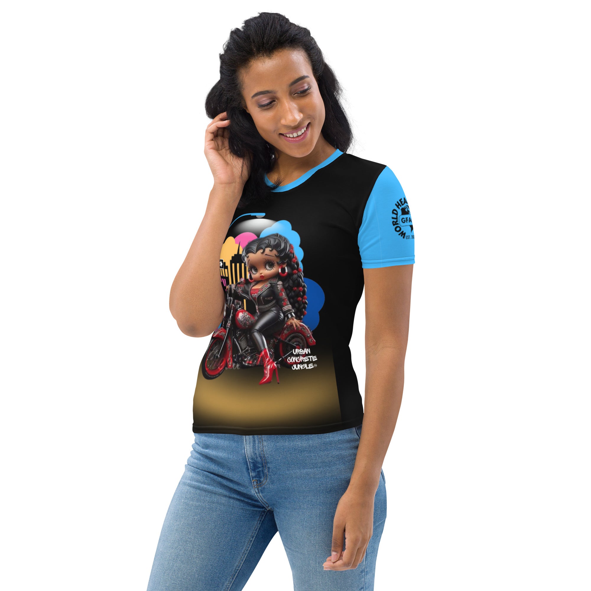 Gface Women's T-shirt Biker Betty BOOP