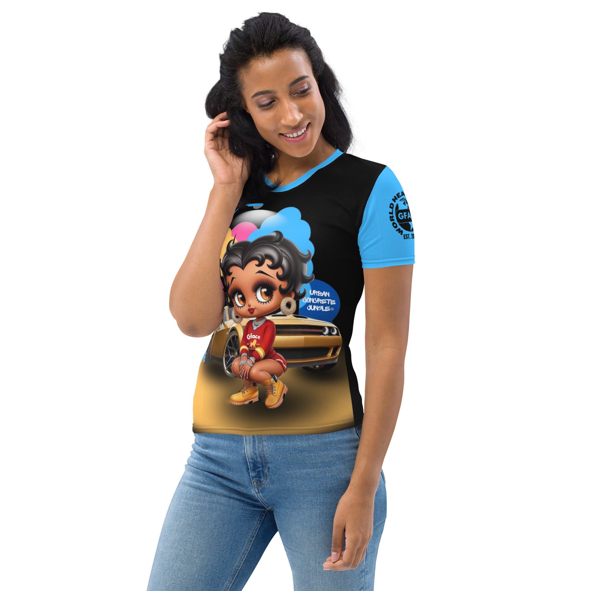 Gface Women's T-shirt Girl & Car