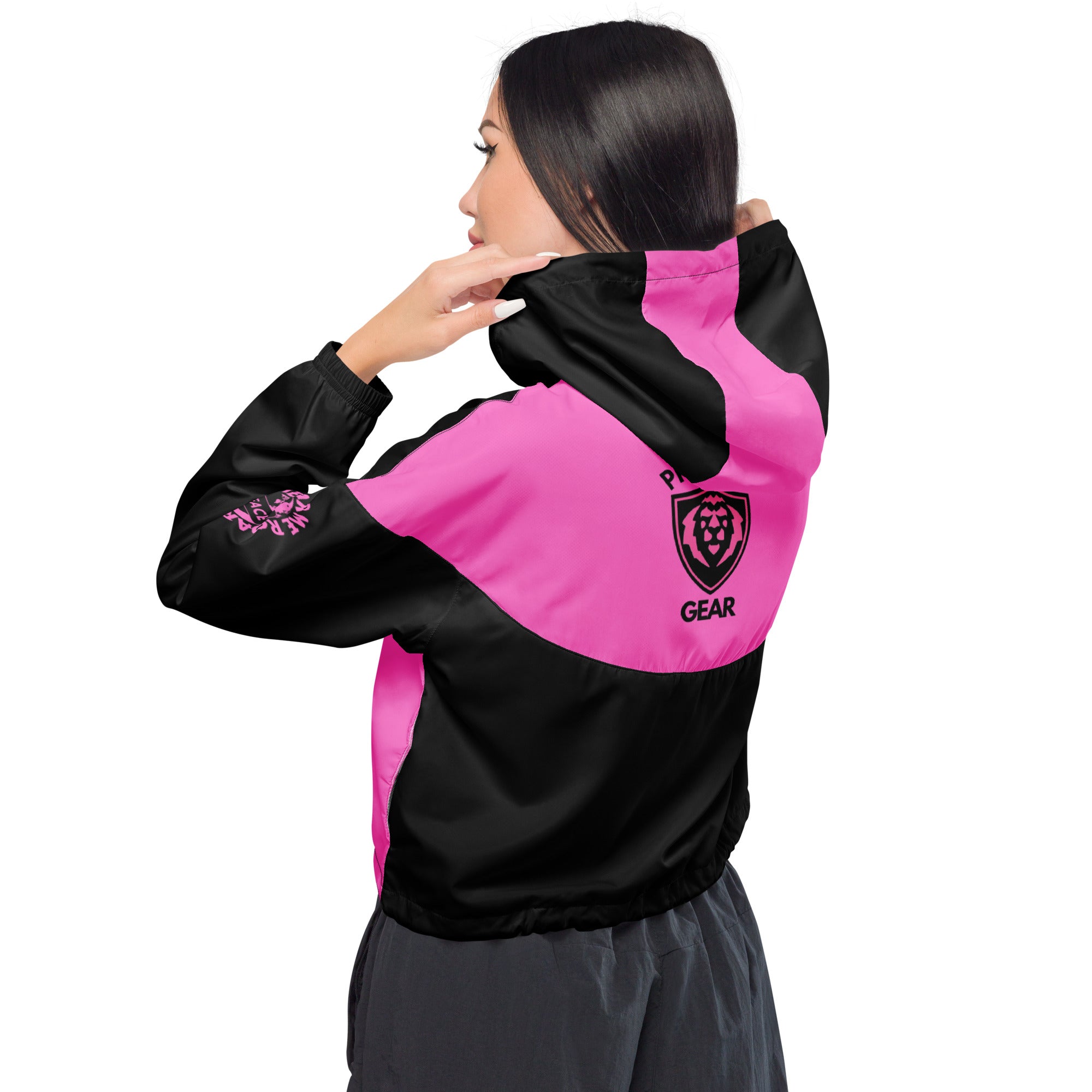 GFACE B/Pink Women’s Cropped Windbreaker