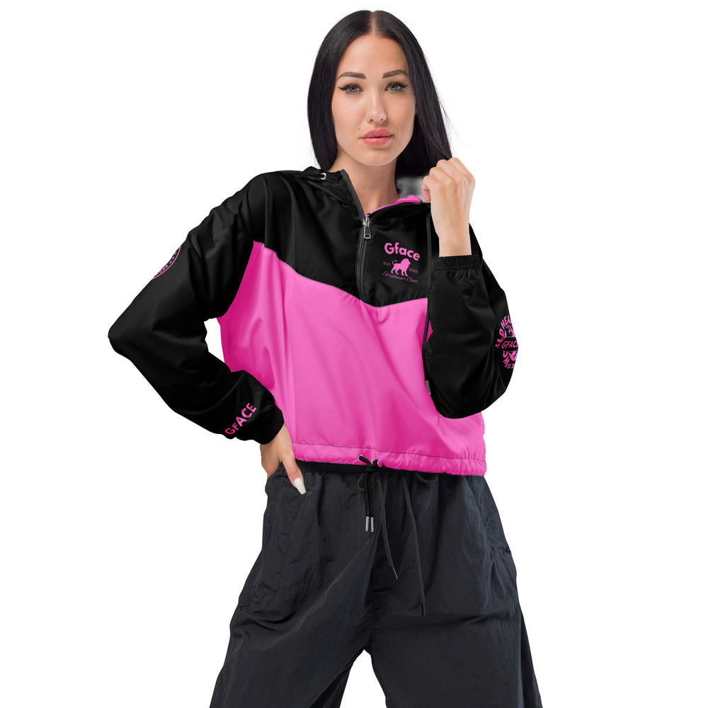 GFACE B/Pink Women’s Cropped Windbreaker