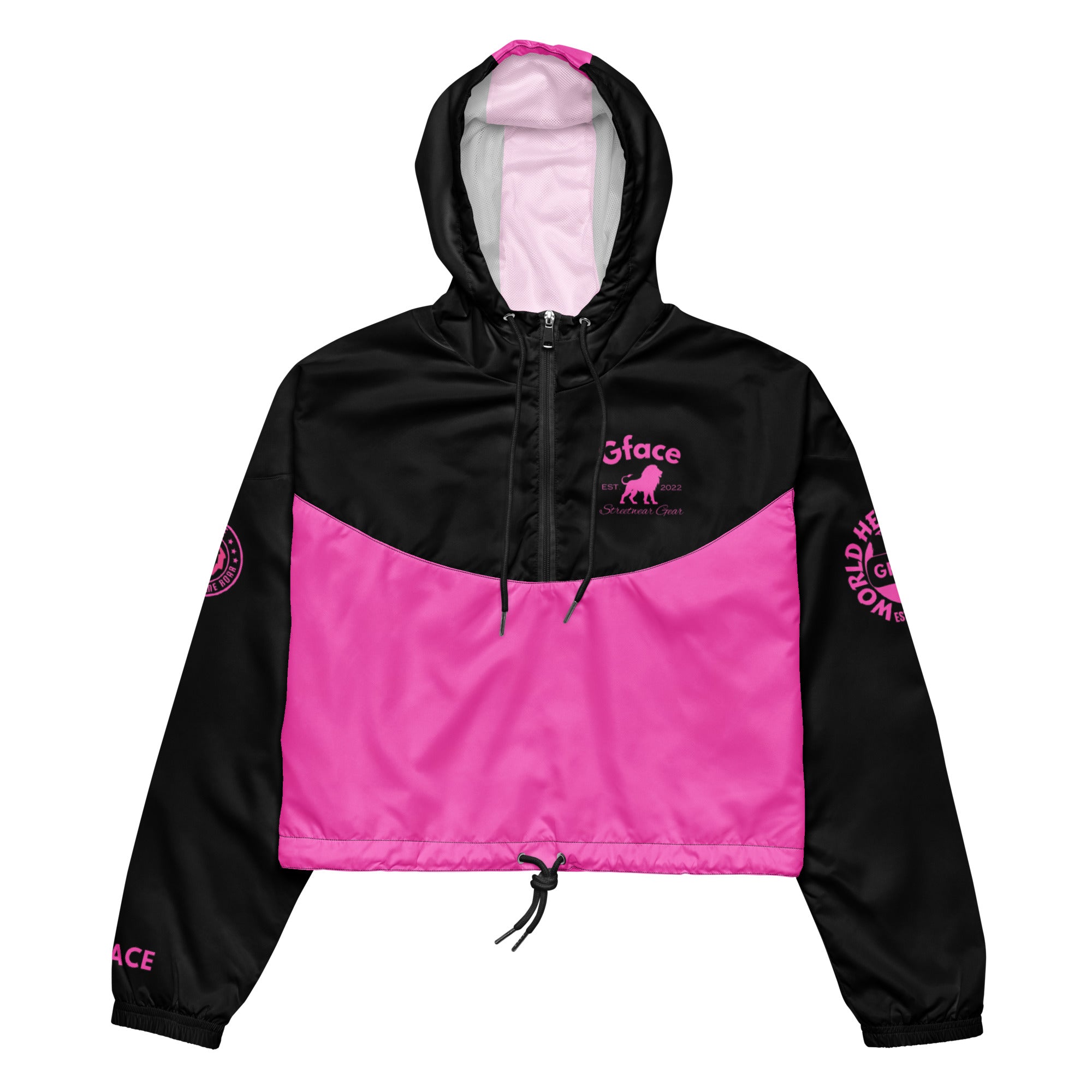 GFACE B/Pink Women’s Cropped Windbreaker